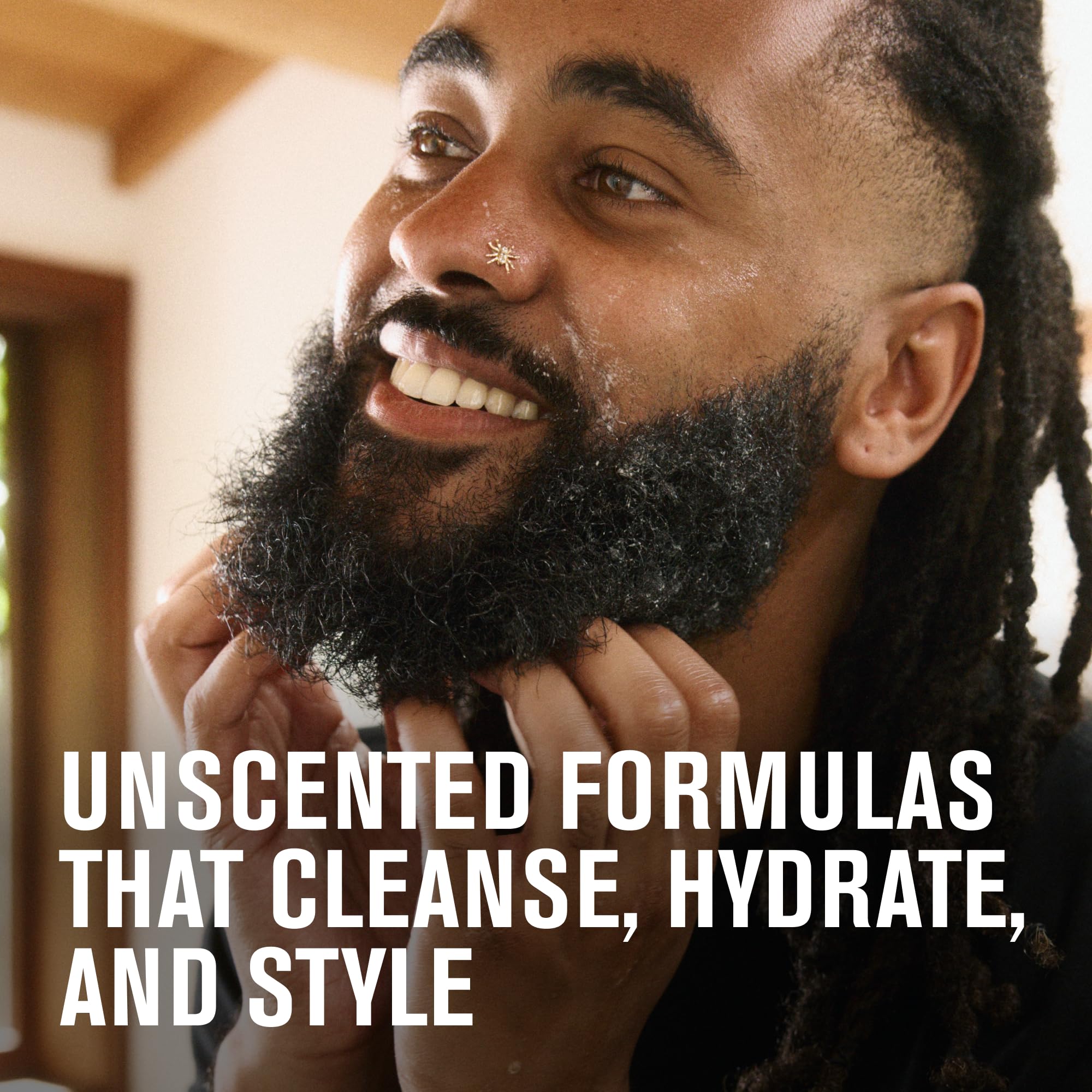 Every Man Jack Unscented Beard Bundle - Fragrance Free for Sensitive Skin - Contains (1) each of Beard & Face Wash, Beard Butter, and Beard Oil