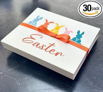 Happy Easter Chocolate Gift Box, Brigadeiro Brazilian Truffles, 30 Units, Traditional Chocolate - Gift Baskets, Brazilian Brigadeiro, Dessert Package, 30 Brazilian Truffles by Misses Sweet Traditional Belgian Chocolate