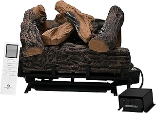 18-24 Inch Ventless Fireplace Logs Set with Remote Control, Only Used for Natural Gas,Heats up to 36000BTU (Natural Gas Fireplace Oak, 18Inch)