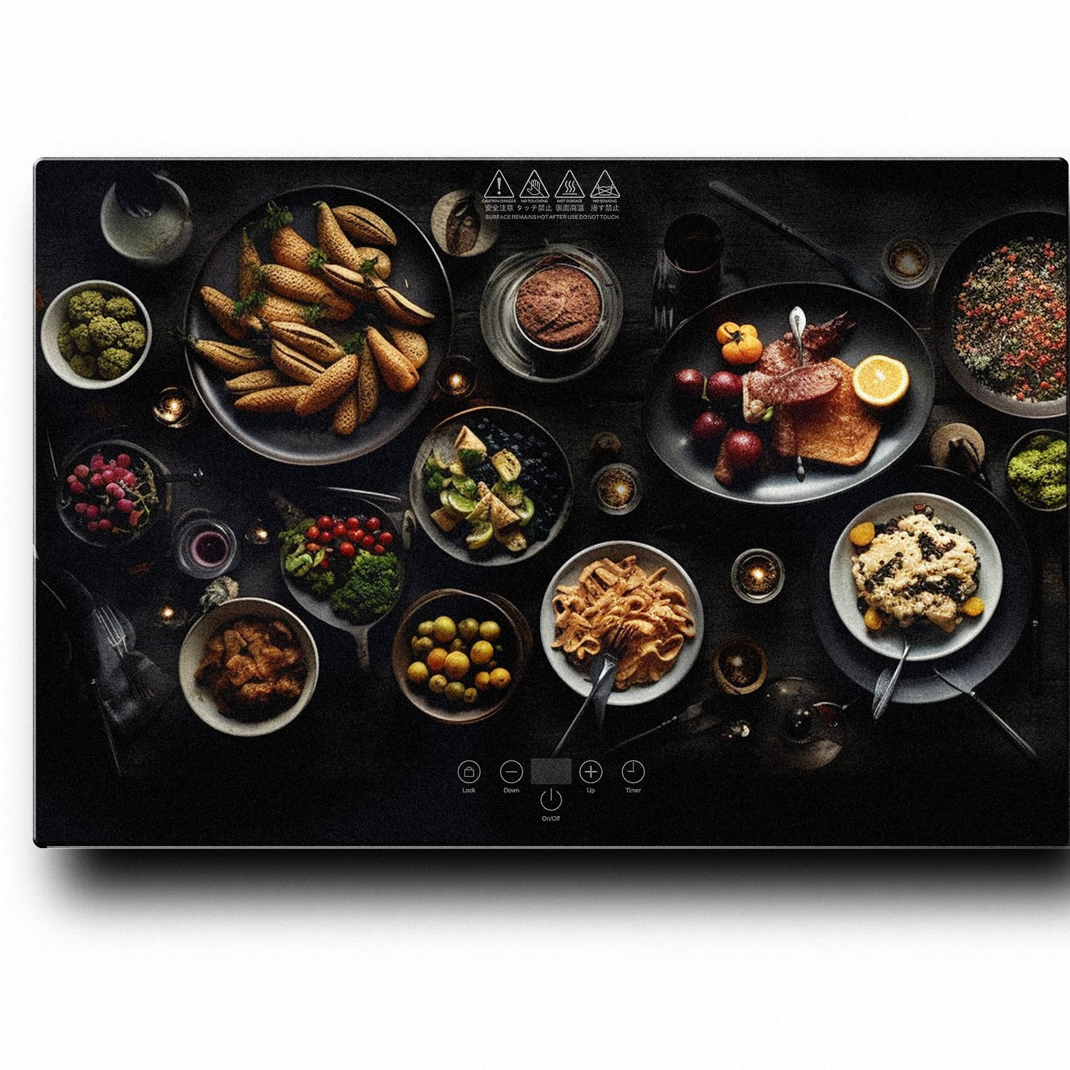 SHASUKI Electric Server Warming Tray,Food Warmer for Parties,9 Adjustable Temperature Control,6 Hours Timer,Ultra Slim Warming Tray,for Buffets,Restaurants,House Parties, Party (23.6" x 15.7")