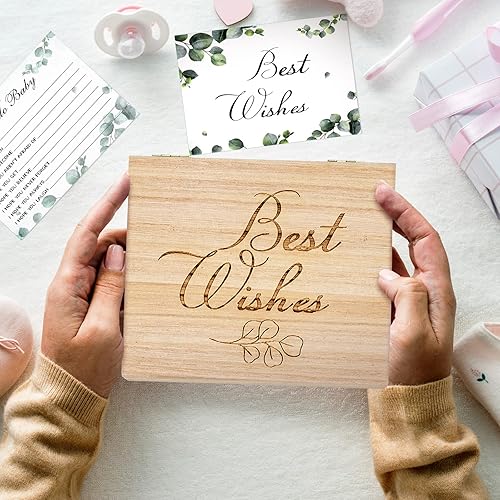 Miniatura 6 de 50 tarjetas de consejos para bebés, libro de invitados para baby shower, tarjeta de consejos alternativos para niño y niña con caja de recuerdos,