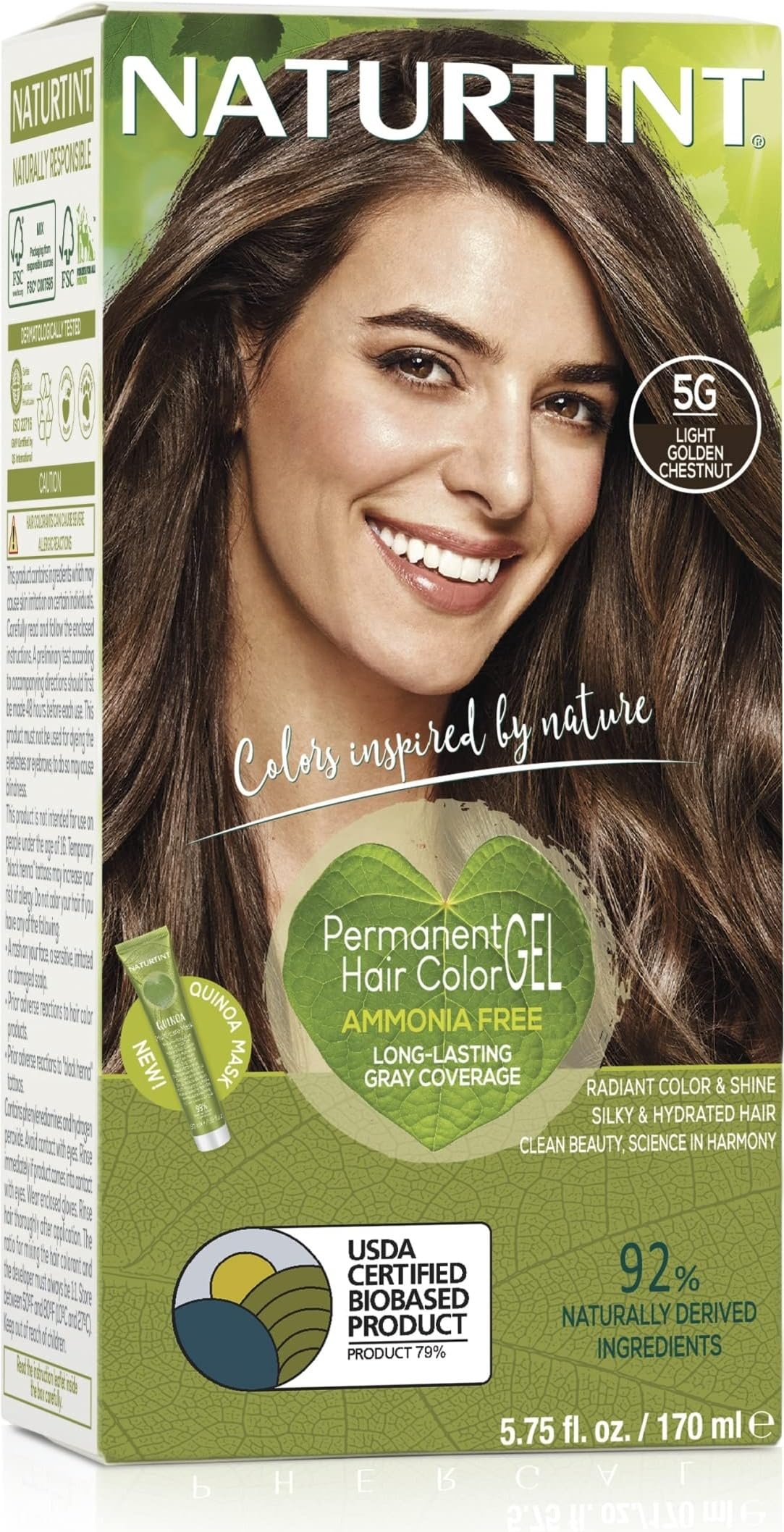 Naturtint, Hair Color Permanent Light Golden Chestnut 5G, 5.6 Fl Oz 5G Light Golden Chestnut 5.28 Ounce (Pack of 1)