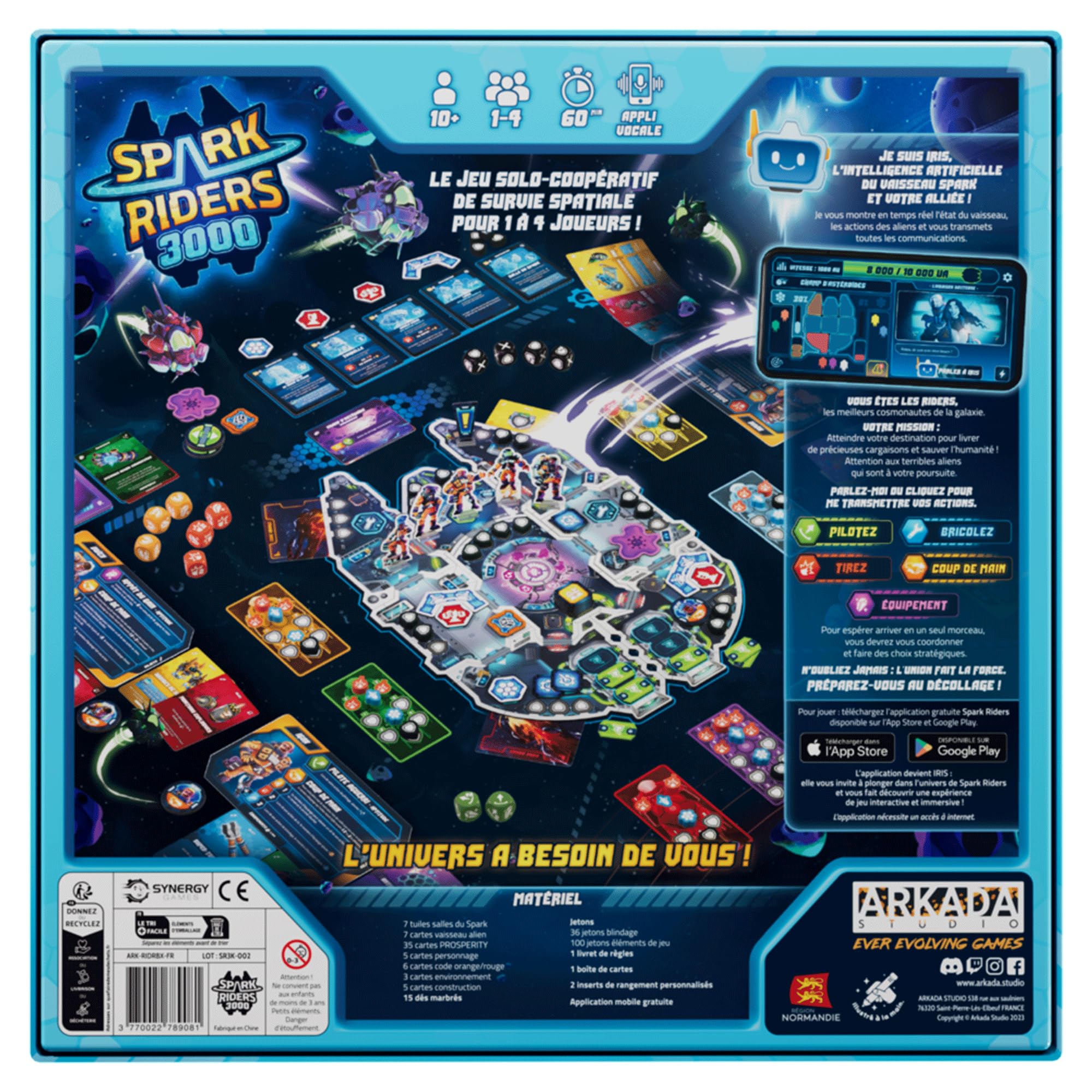 Spark Riders 3000 - Edition rider - Survival galactique coopératif | Explorez, Réparez votre vaisseau, combattez les aliens avec votre IA de bord | 1-4 joueurs | 10 ans +, 60 min | En solo ou équipe !