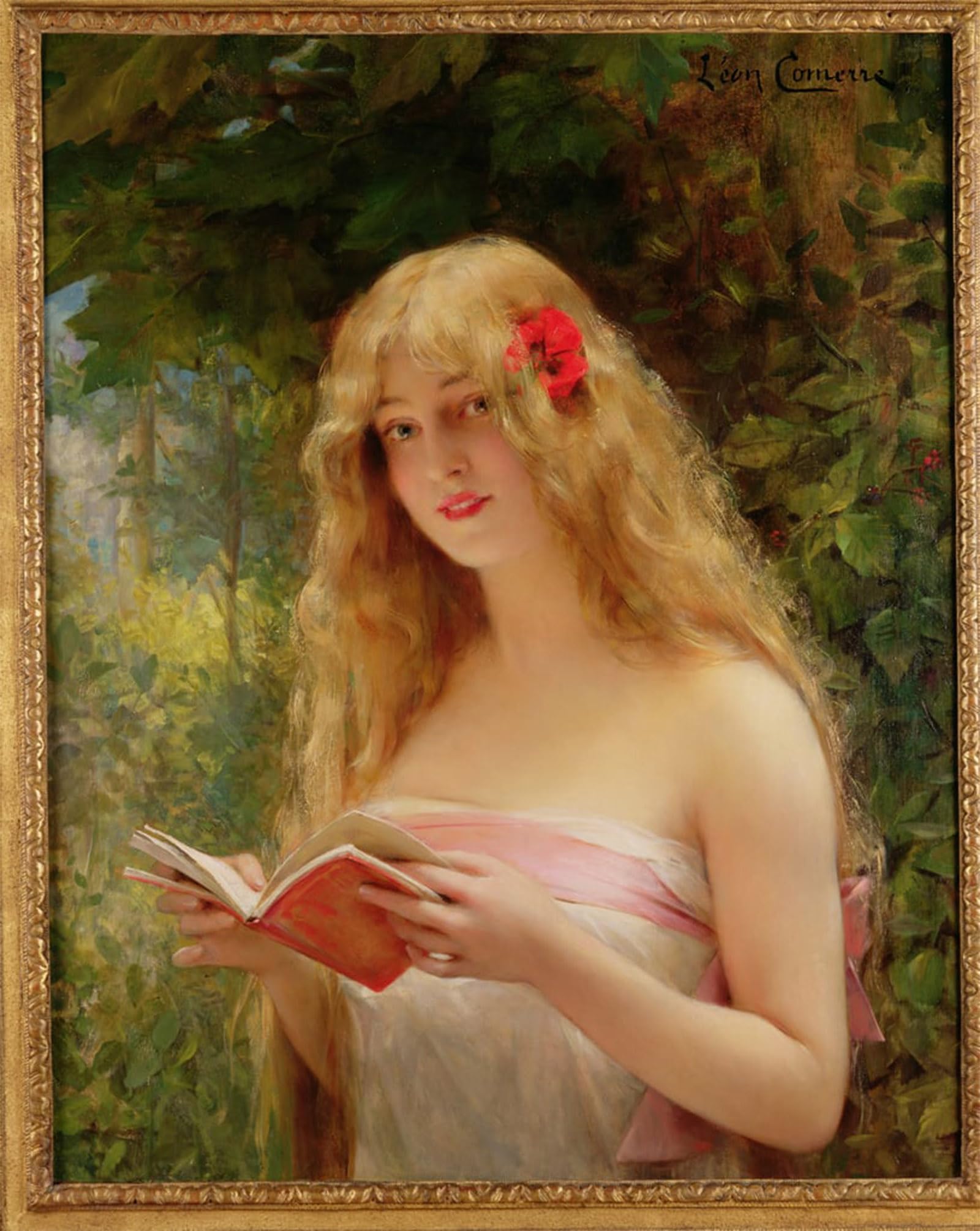 SERENDIPITP Aesthetic Poster Photo Wall Print Retro Picture the Beautiful Reader the Beautiful Reader by Leon Francois Comerre Modern Wall Artwork for Home Decor 60x90cm