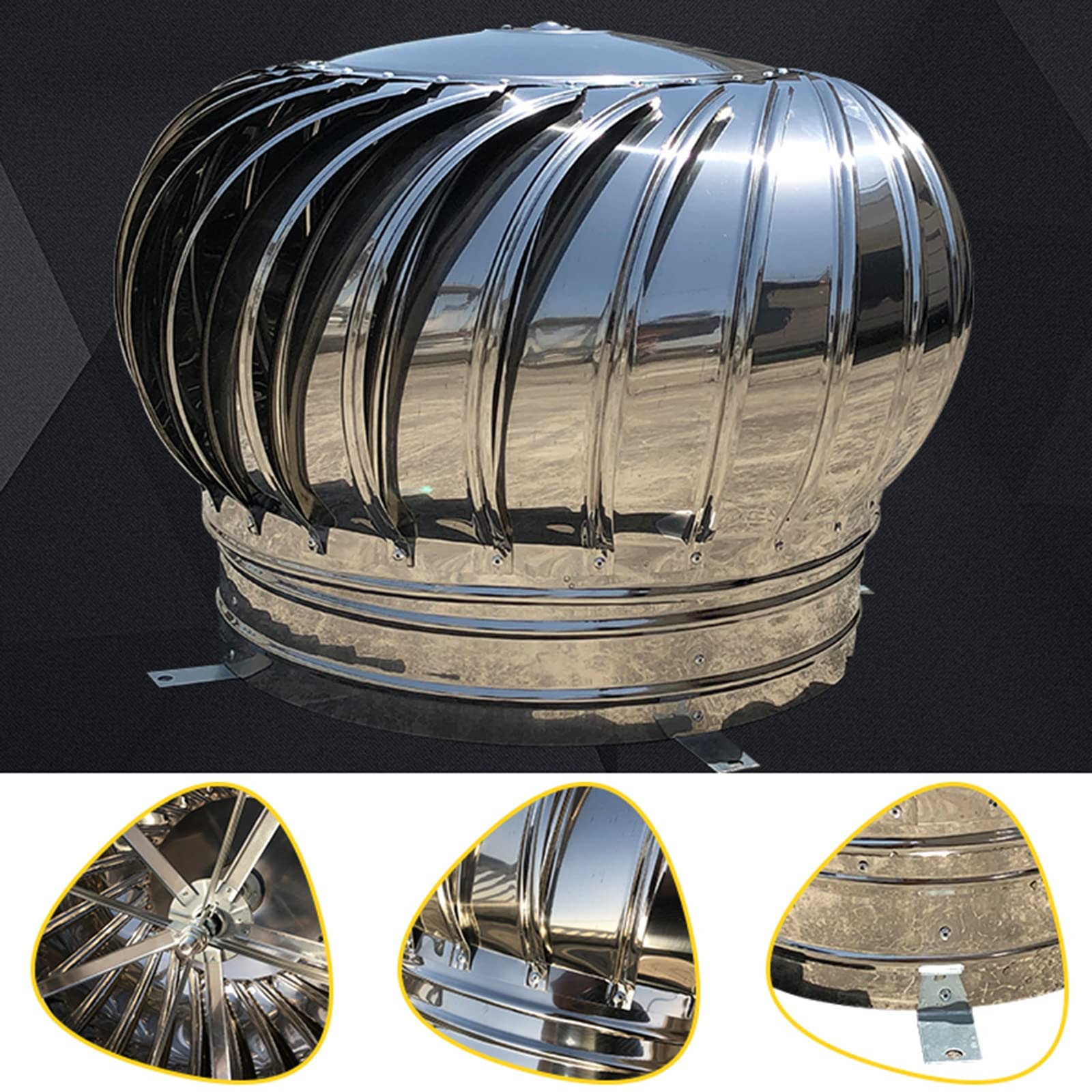 Ventilatie Schoorsteen Cowl, Roterende Schoorsteen Cowl, Ventilatie Schoorsteen Cowl, Waterdichte Turbine Ventilator Cover,110mm/4.33in