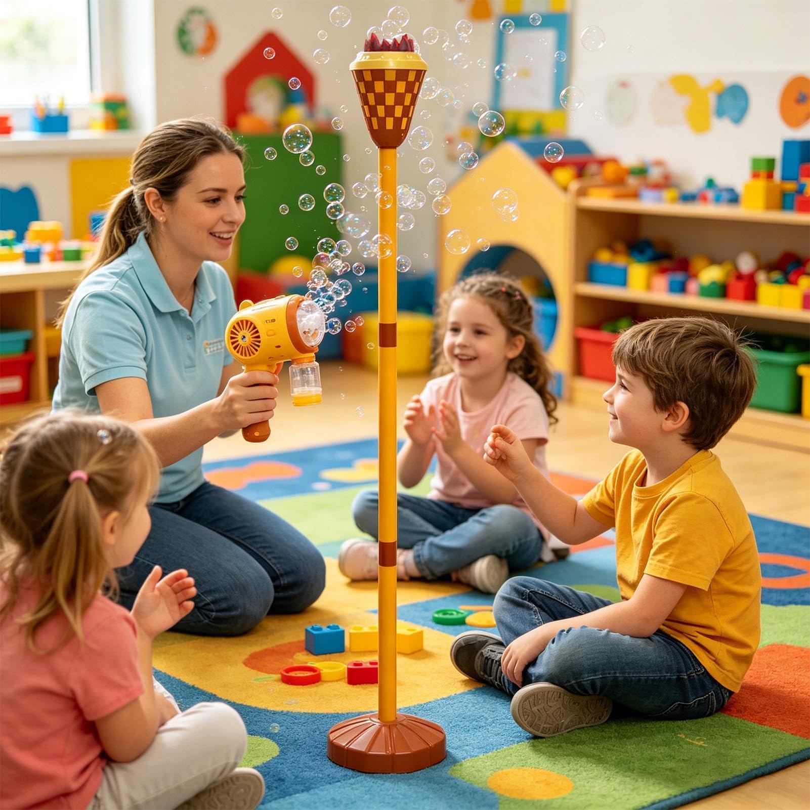 Bańki Dla Dzieci Na Zewnątrz Regulowana Wysokość Dmuchawa Pochodnia