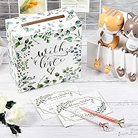 Vista 6 de Outus 51 Pieces Sage Greenery Wedding Cards Box Bridal Shower Card Box Baptism for Wedding Decorations Gift Advice Card Holder Double Sided Advice