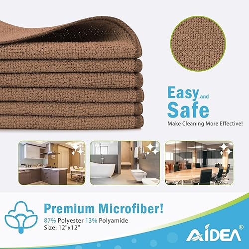 Miniatura 74 de AIDEA Paño de limpieza de microfibra, paquete de 24 toallas de microfibra suave para automóviles, trapos de limpieza absorbentes, paños de lavado