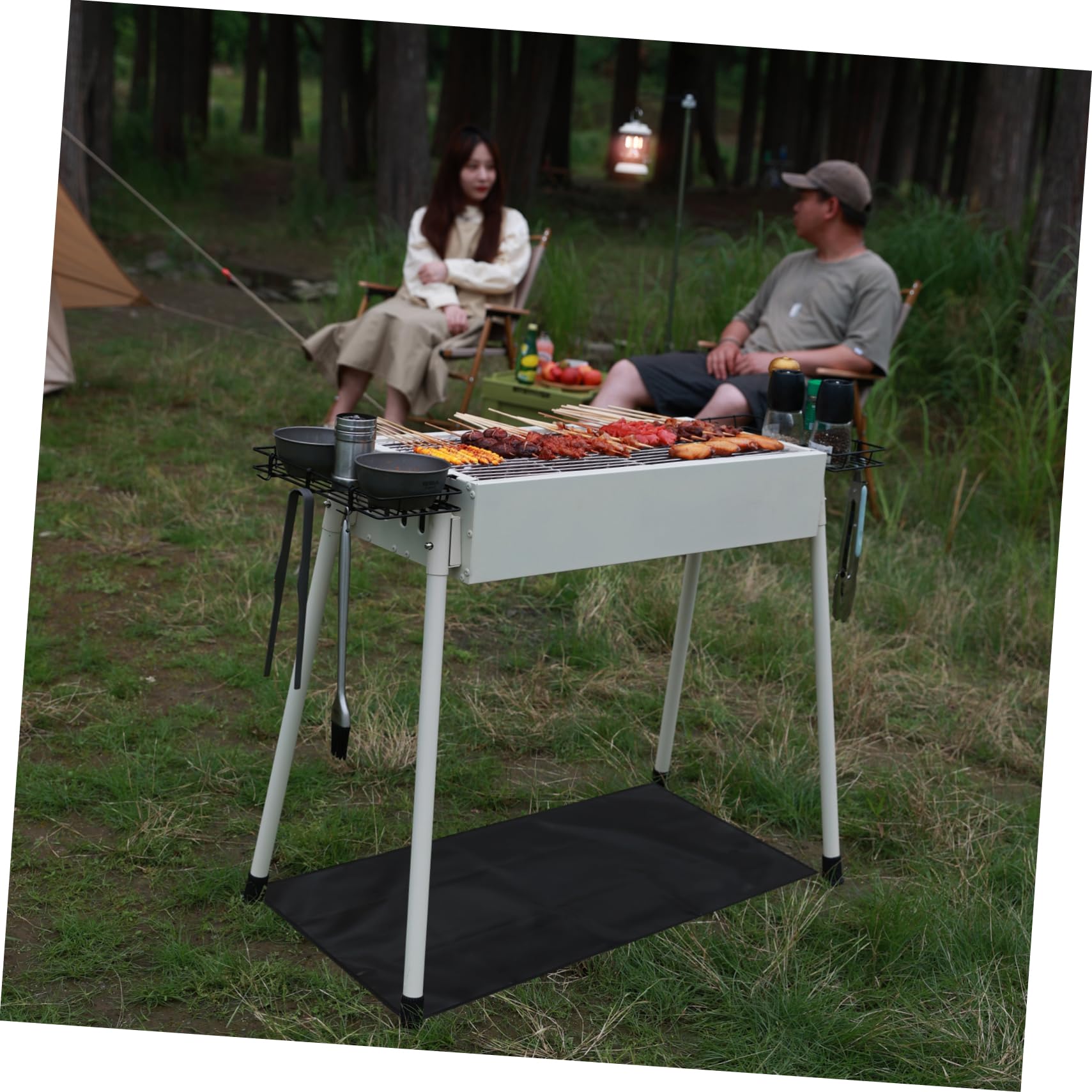 Happyyami Tapis Ignifuge Double Face Portable pour Terrasse De Camping 22/17 Pouces
