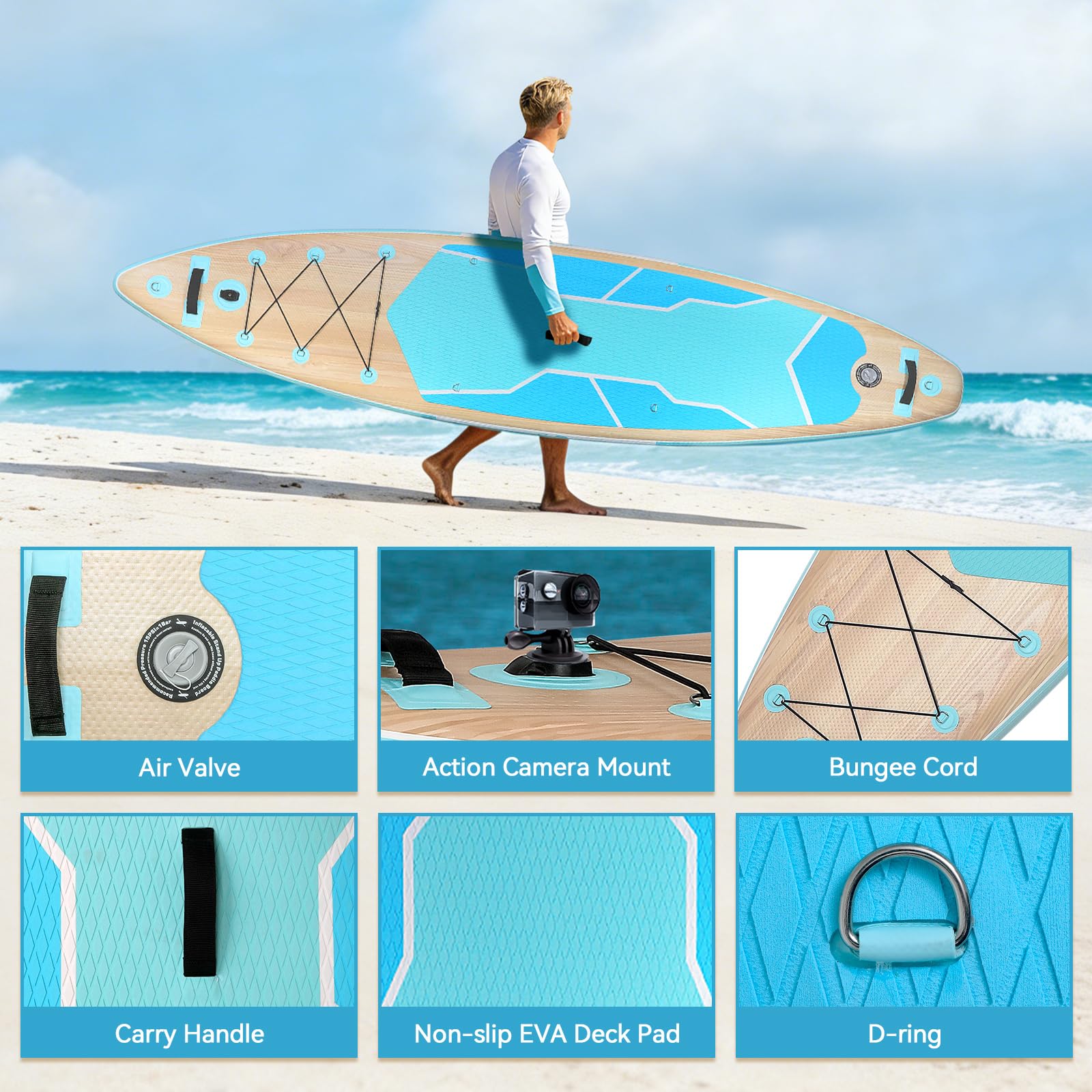 Amazon.com : YUSING Inflatable Paddle Board, 11' x 33'' x 6