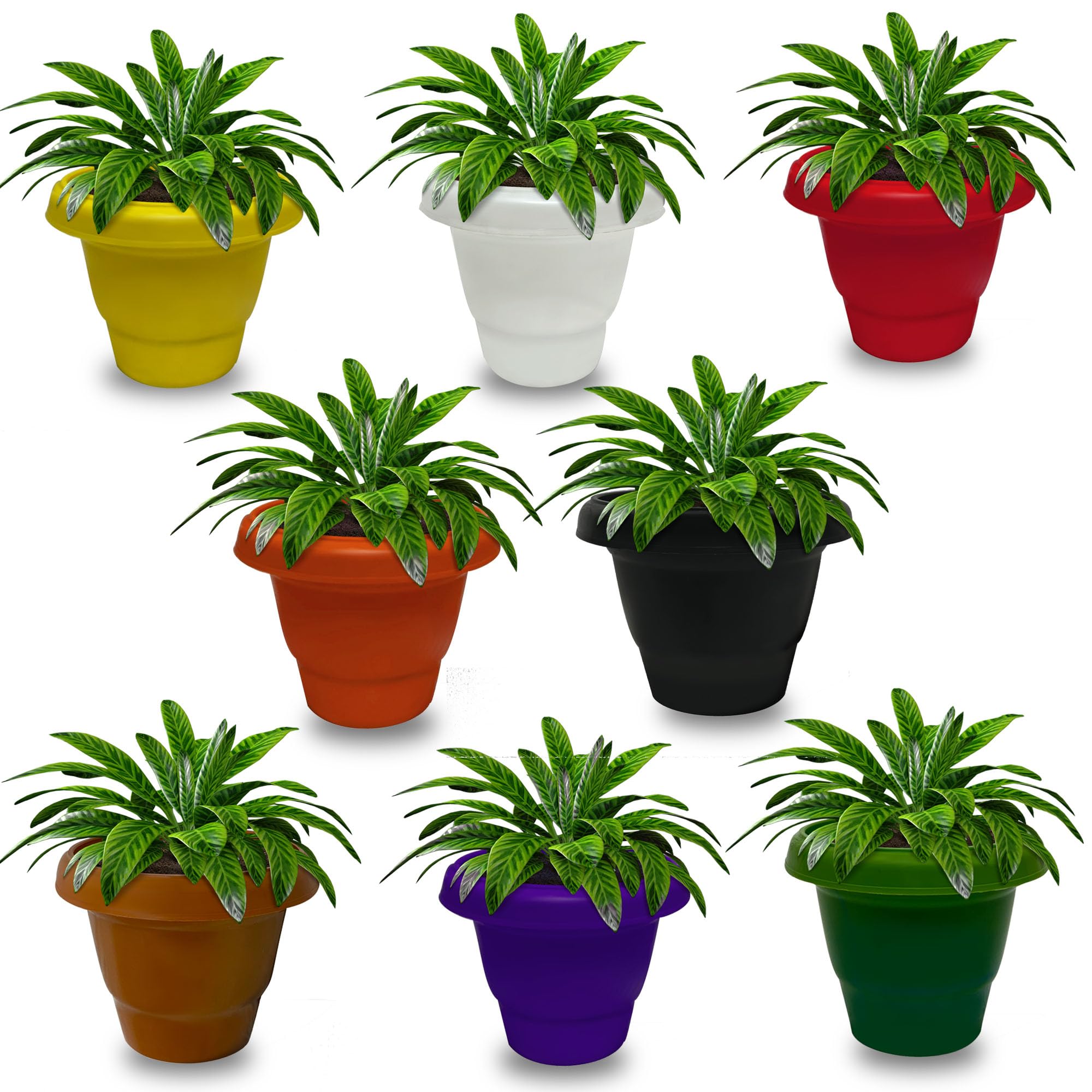Raxon World Set of 8, 6 Inch Flower Pots for Home Decoration 