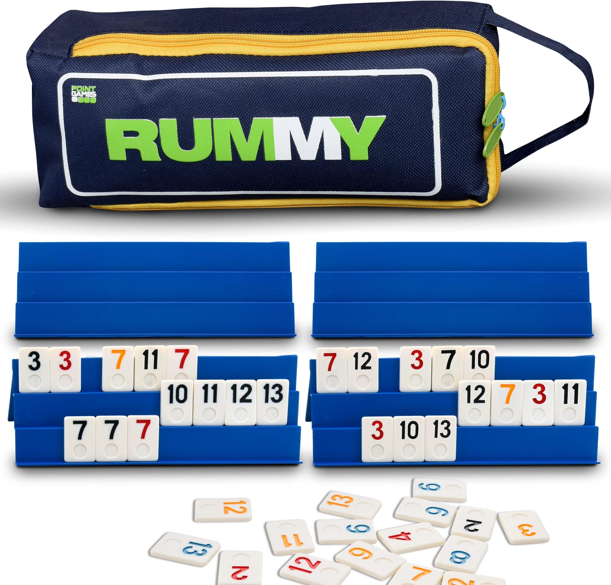 Point Games: Full Size Rummy Game with 3 Tier Exclusive Boards in Super Durable Travel Bag