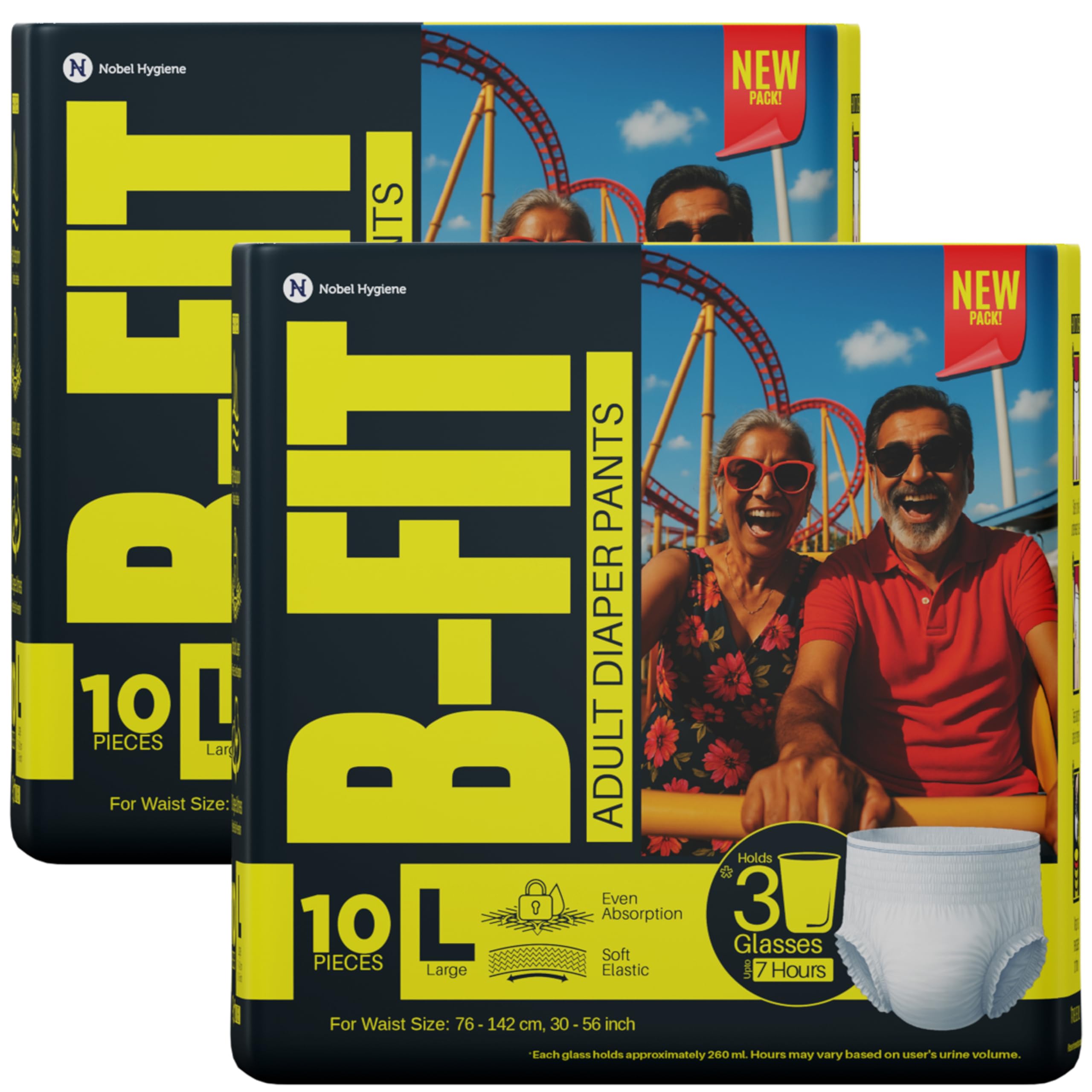 Regular Adult Diaper L Size Pants | 20 Count (Large) | Waist 30-56 inch | Unisex | Leakproof | Even Absorption | Long Protection hours | Brief-Like Fit & Soft Elastic Waist