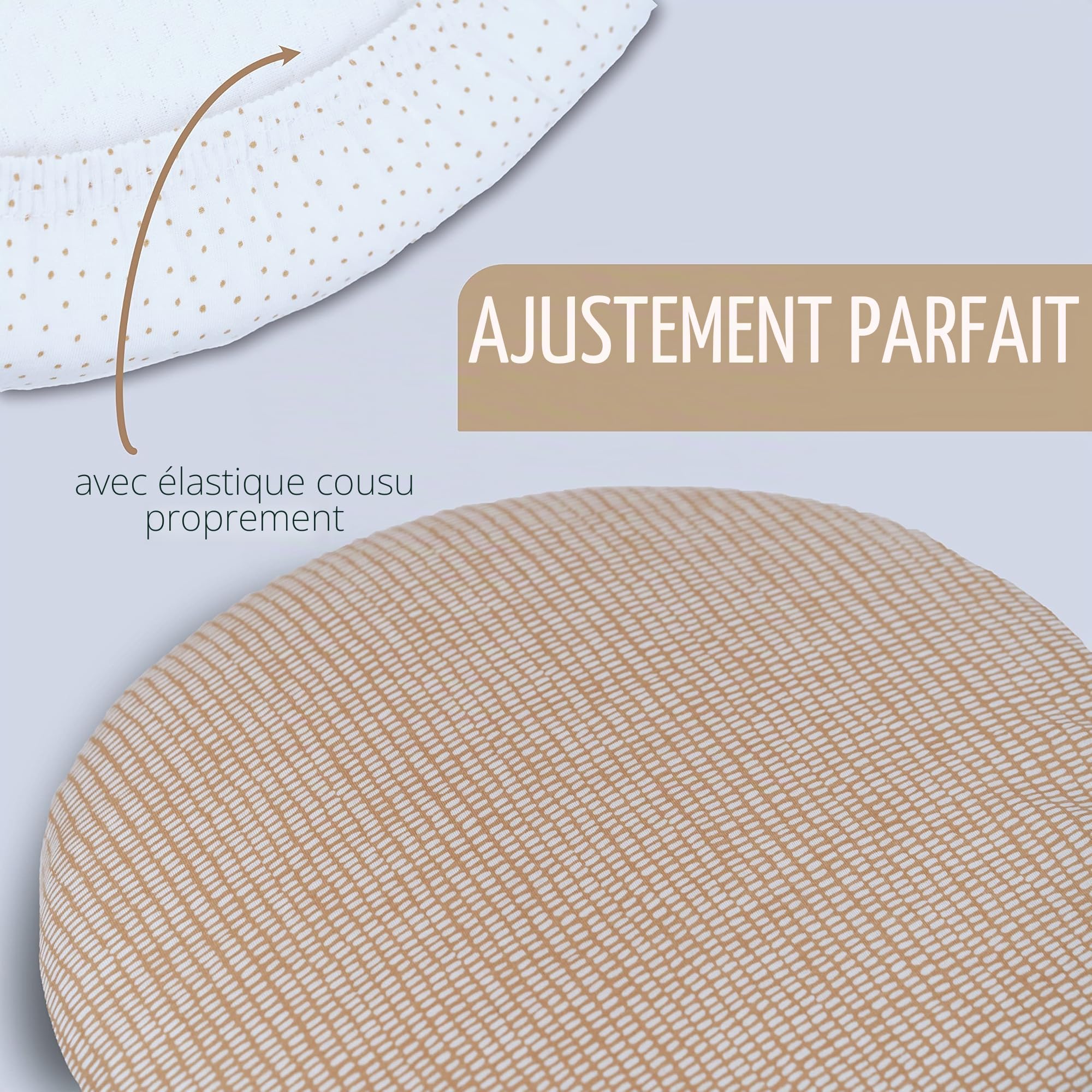 mimaDu – Lot de 2 Drap-Housse Bio GOTS en Coton pour bébés 90 x 55 cm – pour Lits d'appoint et Lits bébé, également adapté pour 90 x 50 cm, 89 x 49 cm, 50 x 83 cm, 50 x 90 cm (100% Oeko-Tex)