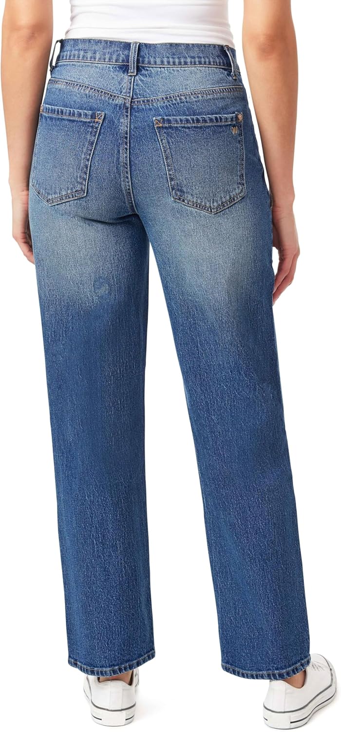 WallFlower Womens Fearless Curvy Super High-Rise Retro Straight 30" Insta Vintage Juniors Jeans - Image 2