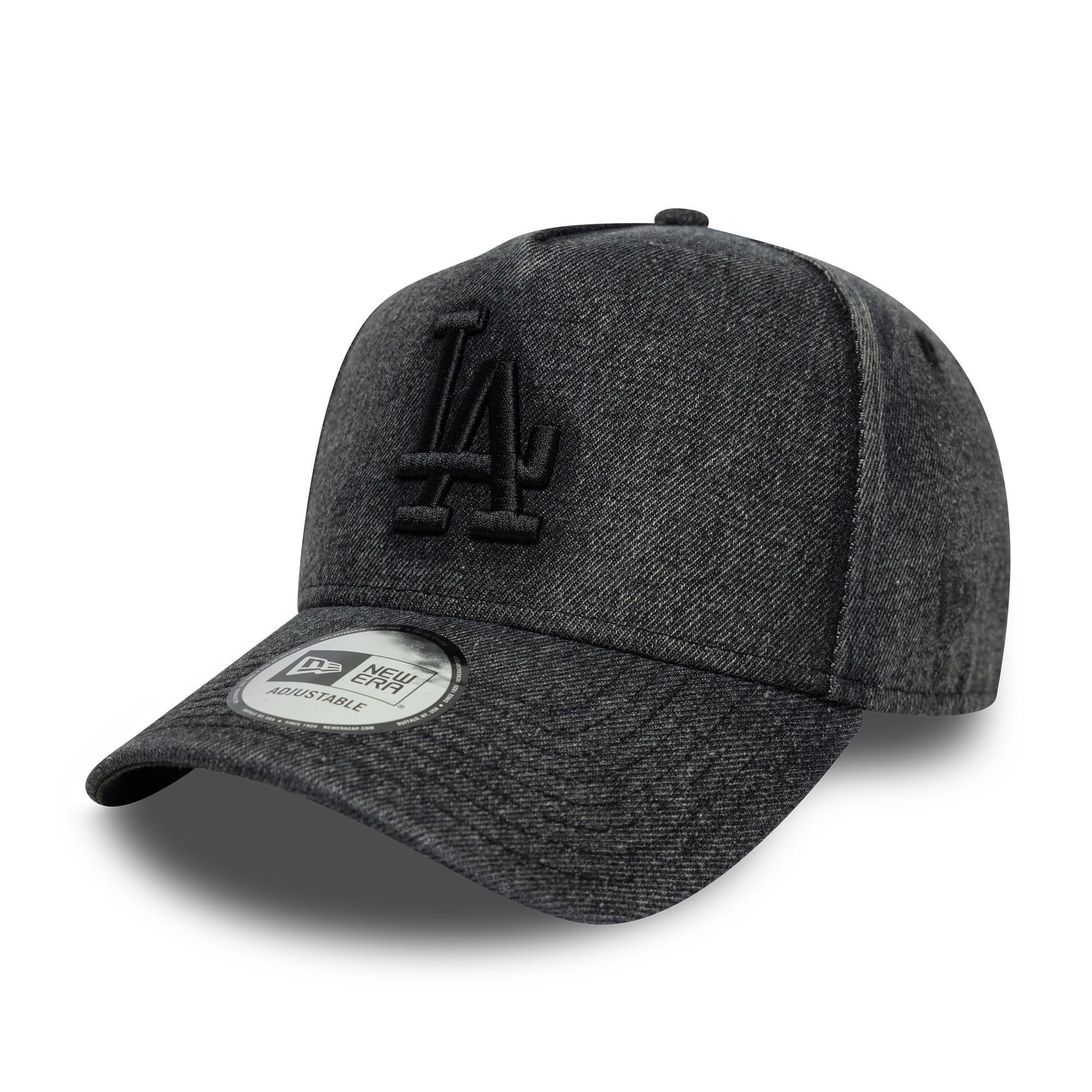 New Era Los Angeles Dodgers MLB Wordmark Denim 9Forty E-Frame Cap Black โ image 1