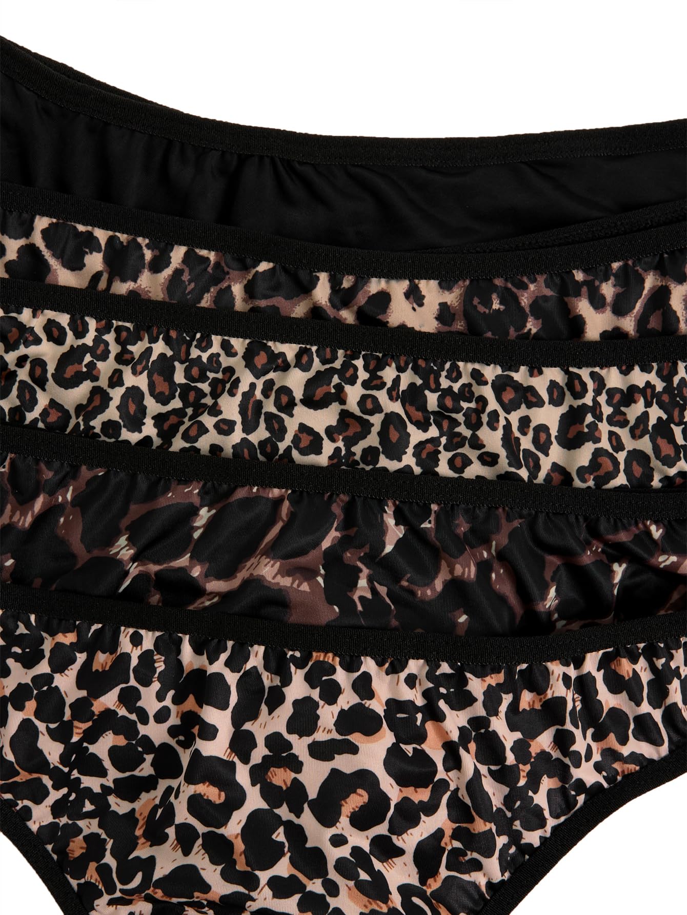 BEAUDRM Women's 5 Sets Matching Bra and Panty Set Polka Dots Print Lingerie Set Triangle Bralettes and Low Rise Thong Set