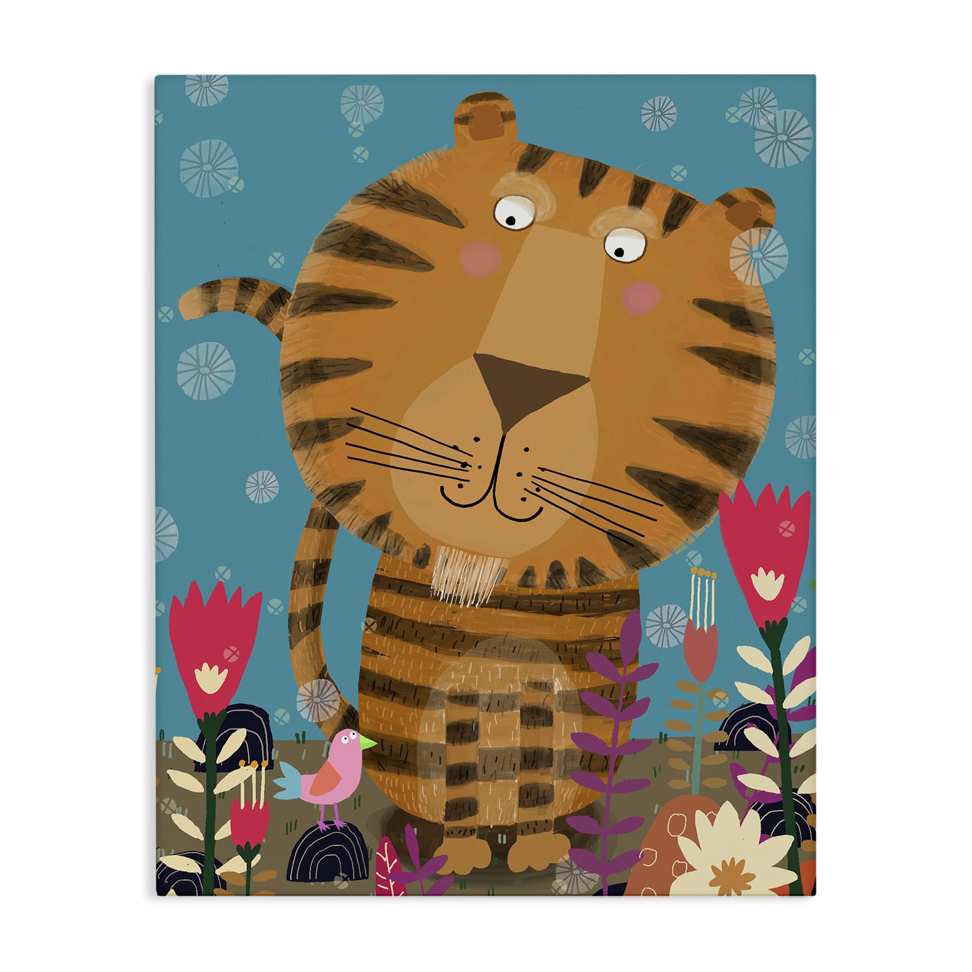 Stupell Industries 'Boho Tiger & Flowers', Canvas Art, 24 x 30 Inches, Easy to Hang and Sturdy, Made in USA, by Carla Daly