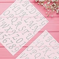 Vista 6 de 360 piezas de 10 hojas de letras del alfabeto con purpurina, letras autoadhesivas (plateado, 2 pulgadas)