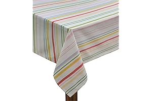 COTTON CRAFT Spring Valley Stripe Tablecloth: Easter Bunny Summer Elegance