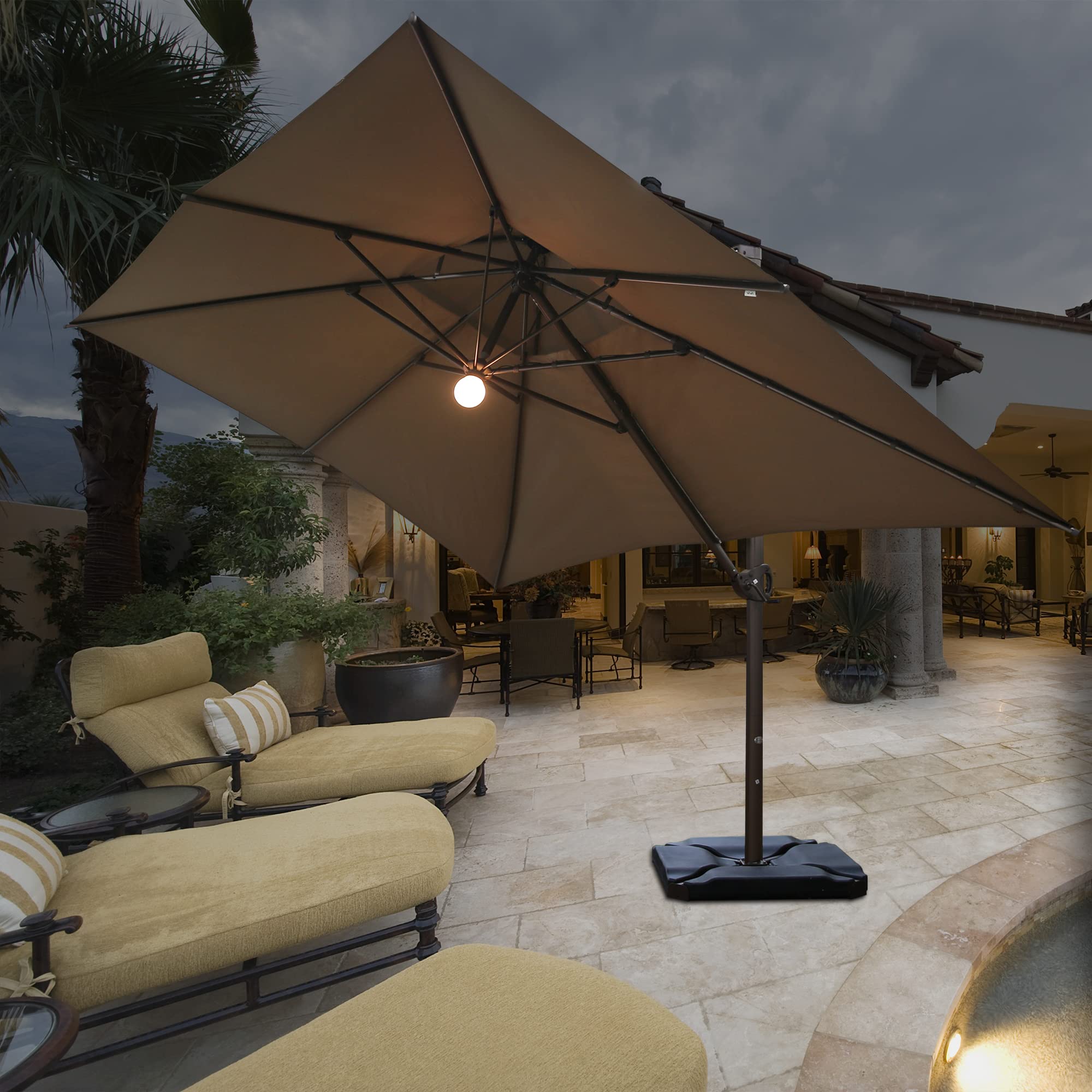 abba patio 9 by 12 feet rectangular offset cantilever umbrella Amazon.com: Abba Patio 9 x 12 ft Extra Wide Rectangular Solar Lighted Cantilever  Umbrella with Easy Tilt & Cross Base for Garden, Backyard, Pool and Deck,  Cocoa : Everything Else