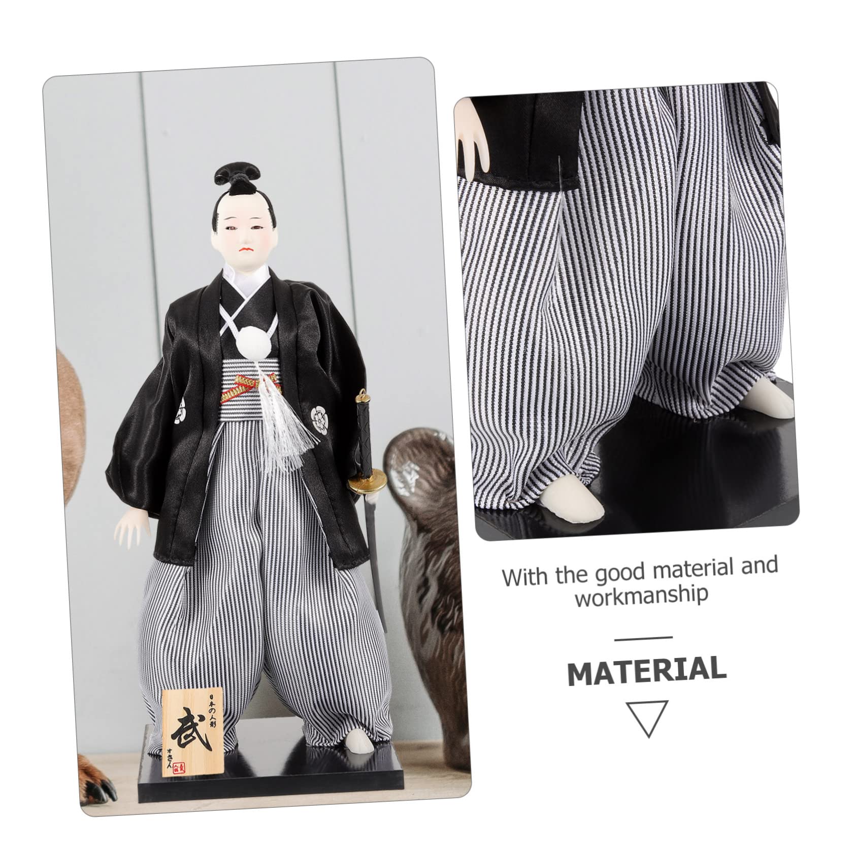 BESPORTBLE Statuetta Samurai Giapponese Stoffa con Kimono Decorazione da Tavolo per Casa e Ufficio per Appassionati Giapponese e Arredamento Desktop
