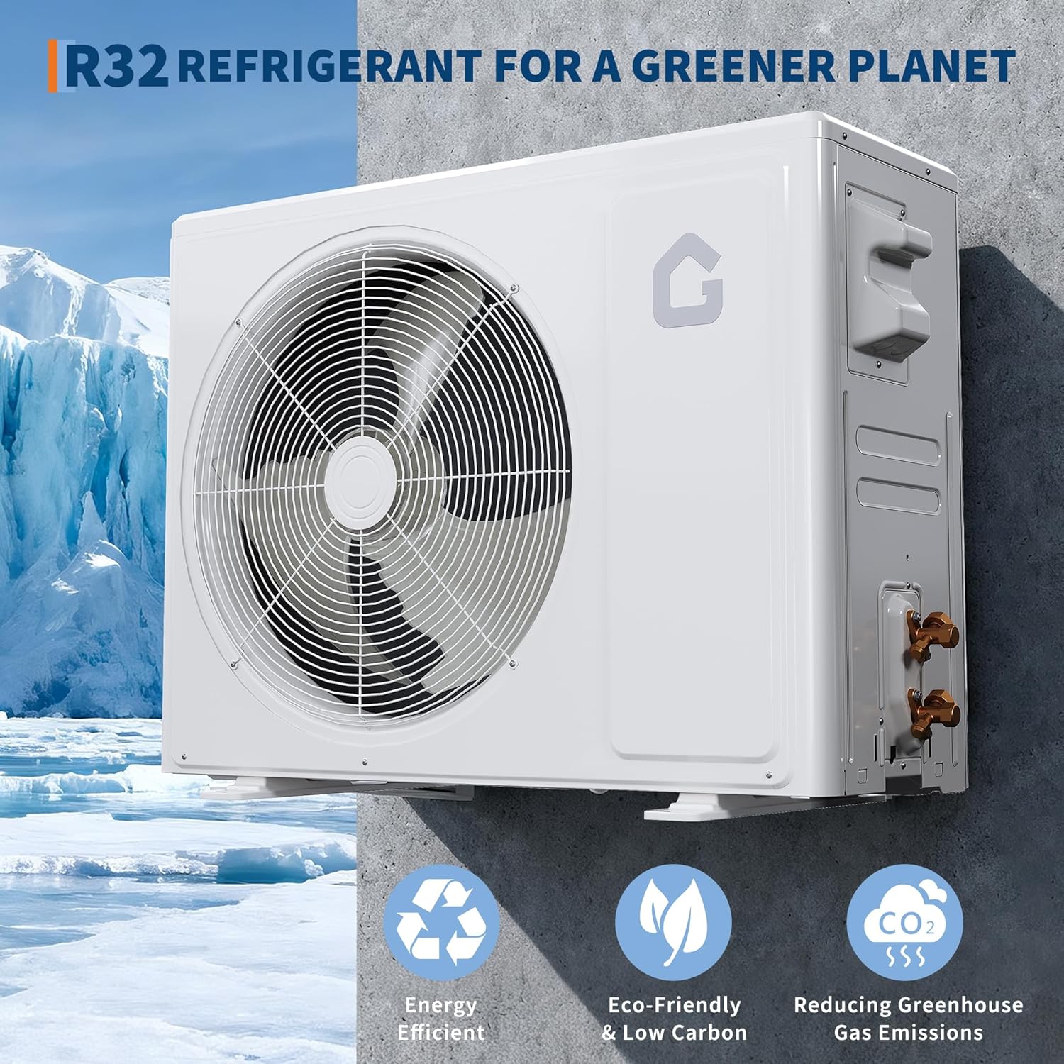 GarveeTech 12000 BTU Mini Split Air Conditioner Heat Pump, 19 SEER2 115V Energy Efficient Inverter Ductless System Cools Up to 750 Sq.Ft, Pre-Charged Condenser, Complete Installation Kit