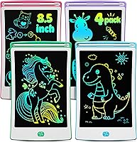 Magic Jimmy 4-Pack 8.5 Inch Colorful LCD Writing Tablets for Kids 3-6 - Reusable Doodle Boards, Mess-Free Drawing Pads, Perfect Birthday Gifts