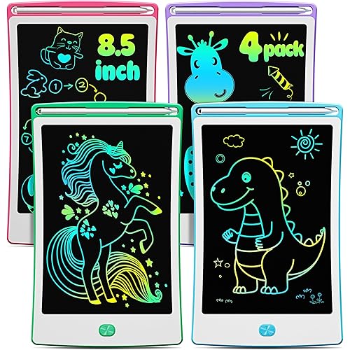 4 Pack LCD Writing Tablet, 8.5 Inch Colorful Toddlers Drawing Tablet for Kids, Creative Doodle Board Drawing Pad, Toy Birthday Gift for 3-6 Year Old Girls Boys