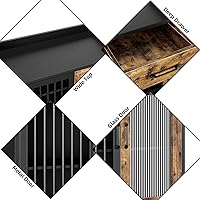 Vista 4 de GAOMON Aparador de buffet moderno, armario de almacenamiento de cocina con estantes y puertas de vidrio, gabinete de buffet de metal con cajones