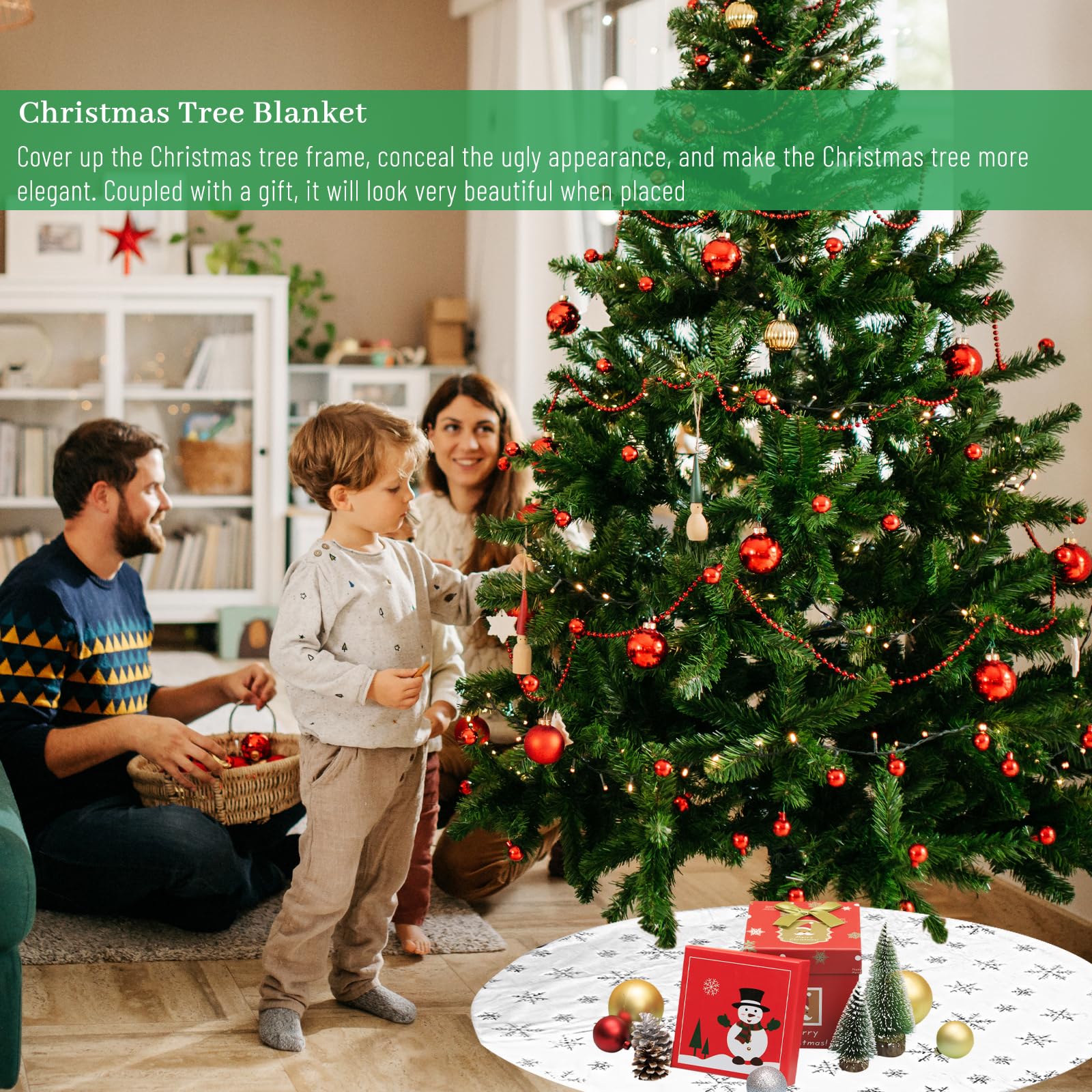 Lanpn Jupe De Sapin De Noël De 91,4 Cm - Grand Flocon De Neige Doré En