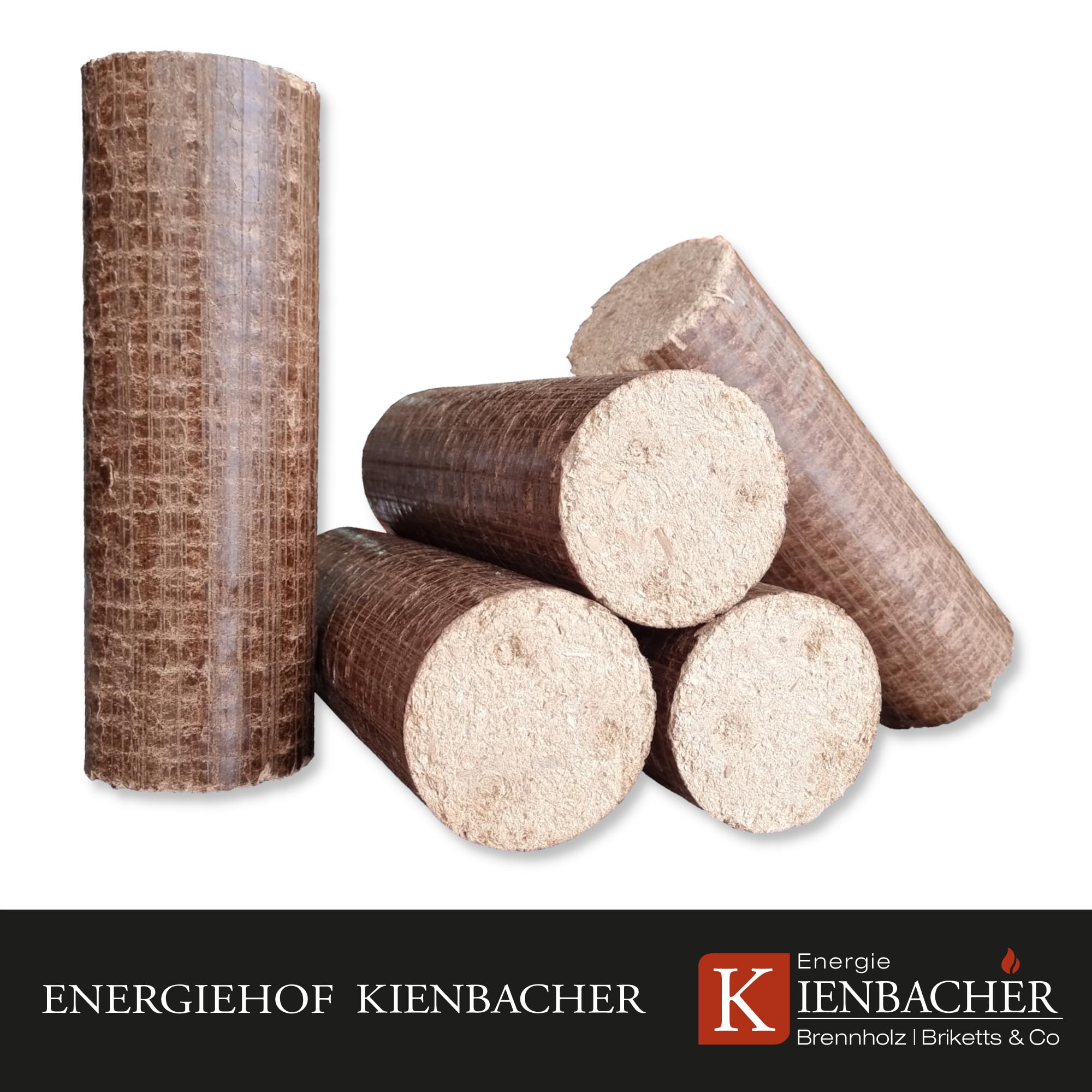 960kg Palette Nestro Premium Hartholzbriketts Kamin Ofen Holz Gluthalter Eiche und/oder Buche PE-Bags Holzbrikett Rund Energie Kienbacher