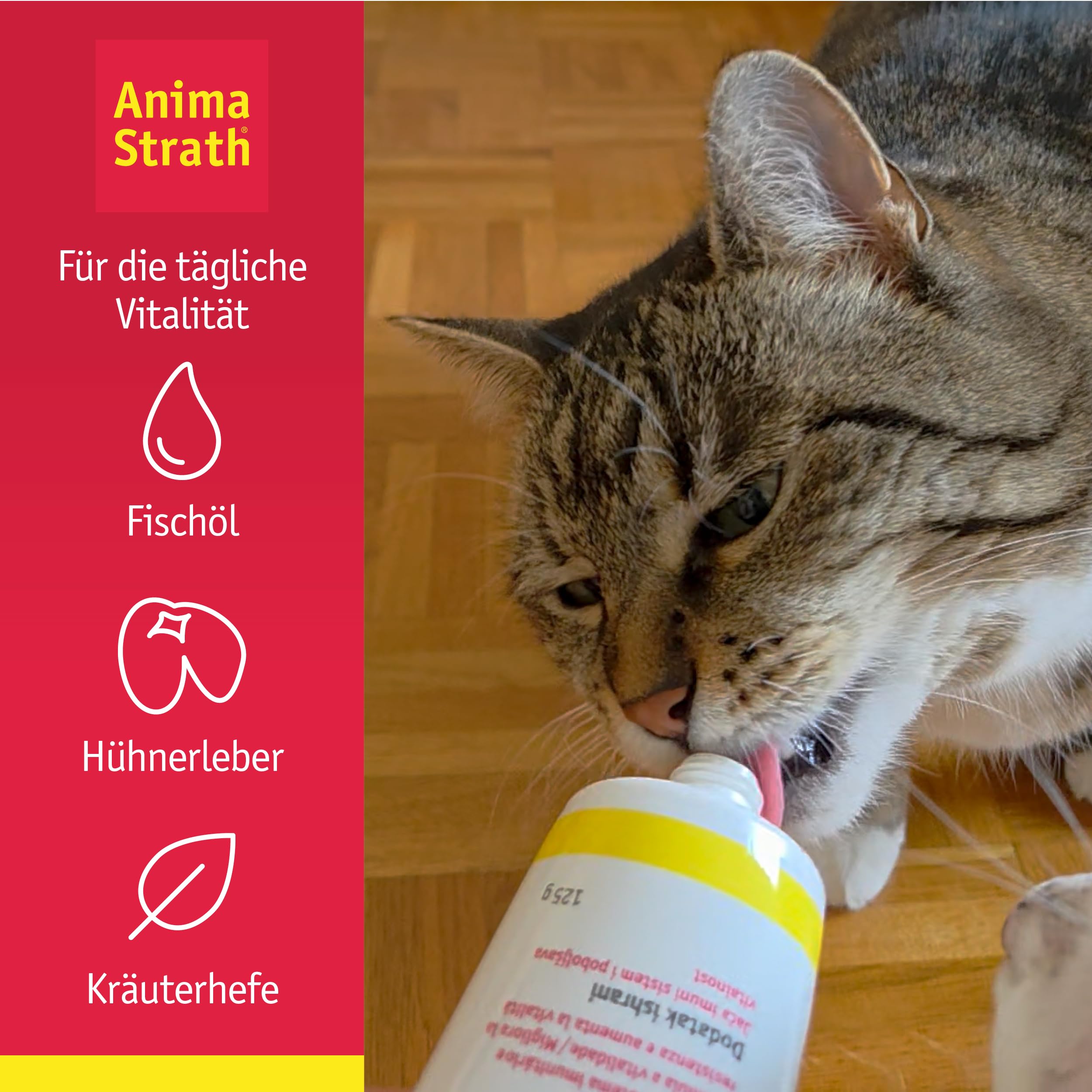 Anima Strath Paste für Katzen und Hunde - (125g) Ergänzungsfutter mit Kräuterhefe, 61 Mikronährstoffen Vitaminen & Mineralstoffen, tägliche Fütterung & Fellpflege