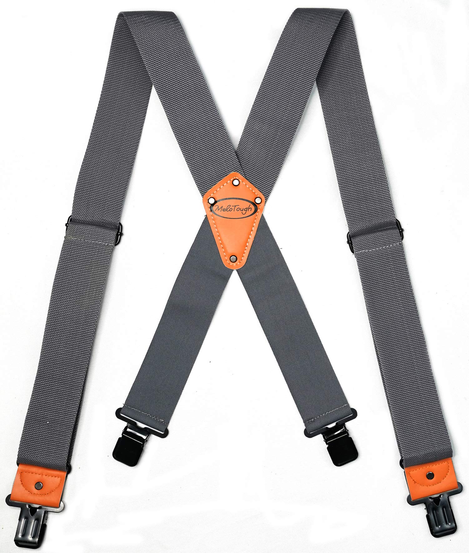 MELOTOUGH Men's Suspender 2" Wide Partial Elastic Strap for Jeans Pants