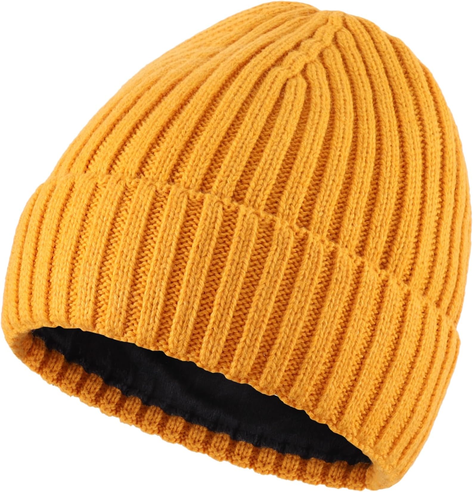 Connectyle Fleece Lined Cuffed Beanie Hat for Men Knitted Winter Wool Beanies