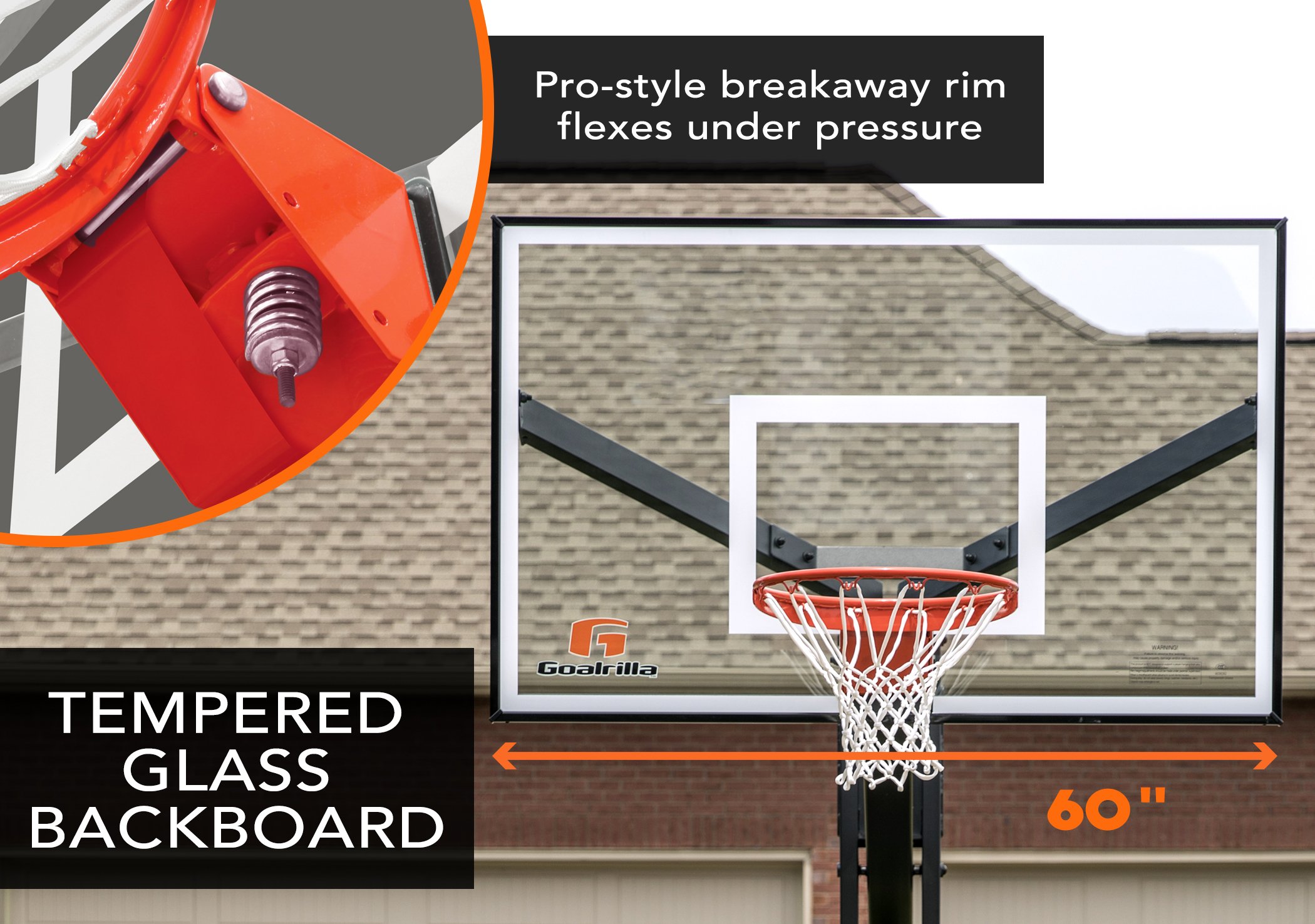 Goalrilla FT Series Basketball Hoops with Tempered Glass Basketball