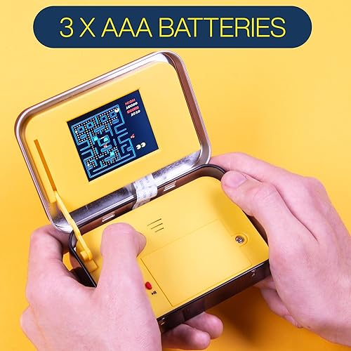 Miniatura 2 de Pac-Man Arcade in a Tin - Classic Pacman Arcade Game. Juego de 8 bits a todo color que incluye pantalla de 4 pulgadas, sonidos originales, juego