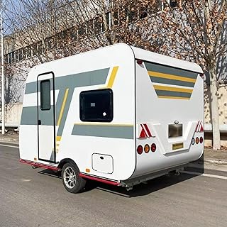 Lightweight Camping Trailer for Sale, Easy Tow Travel Trailer with Kitchen & Bathroom, Waterproof Enclosed Tent Camper, All-Terrain Heavy Duty Design for Road Trip, Hiking & Business Use