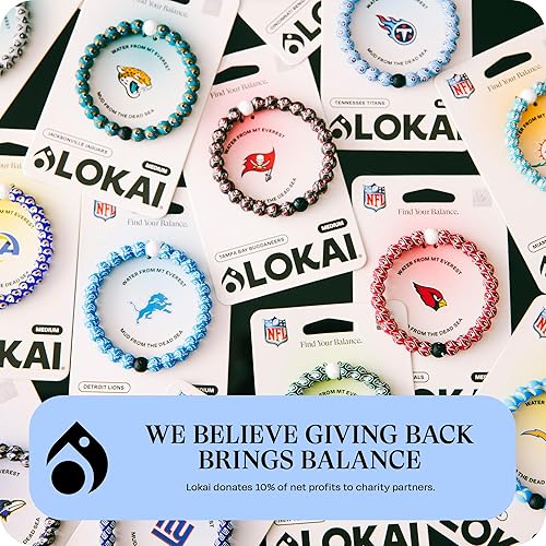 Miniatura 168 de Lokai NFL Football Collection - Pulseras de cuentas para hombres y mujeres, joyería de silicona, pulsera de moda para un ajuste cómodo