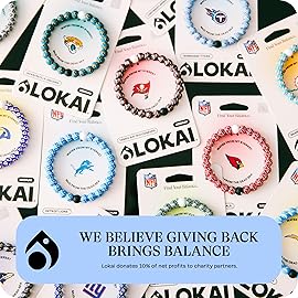 Lokai Silicone Beaded Bracelet for Men & Women, NFL Football Collection - New York Giants, Medium - Silicone Jewelry Fashion Bracelet Slides-On for Comfortable Fit