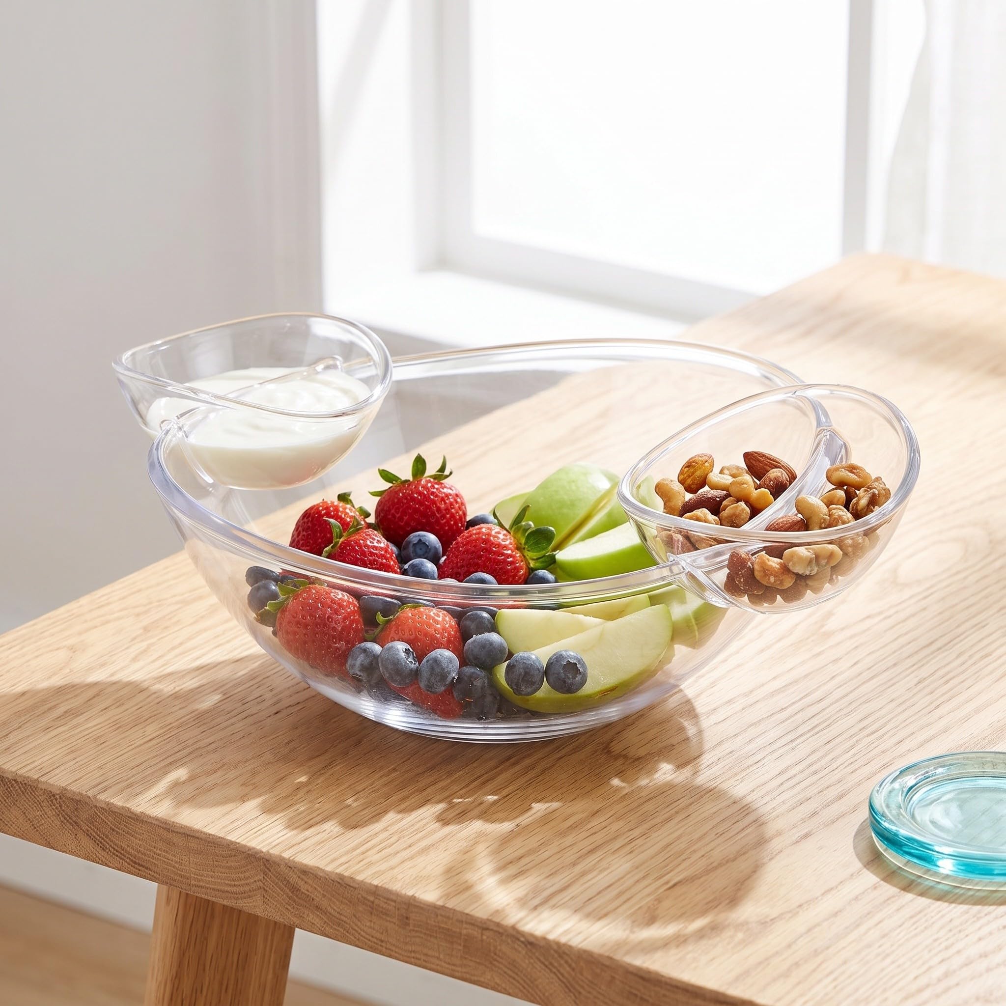 1 Set Servierplatte für Chips und Dips mit abnehmbarer Dipschale