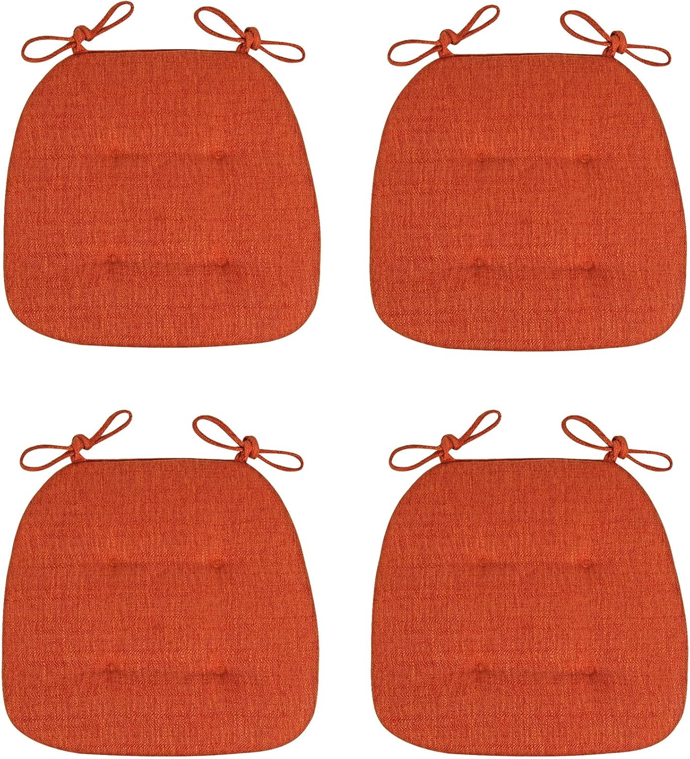 ZTGL Dining Chair Pads Seat Cushions for Kitchen Chairs, Chair Pads and Cushions with Ties, U-Shape 17x16 Seat Cushion for Dining Room Chairs, Thick and Fine Workmanship,Green,(4 Pcs)