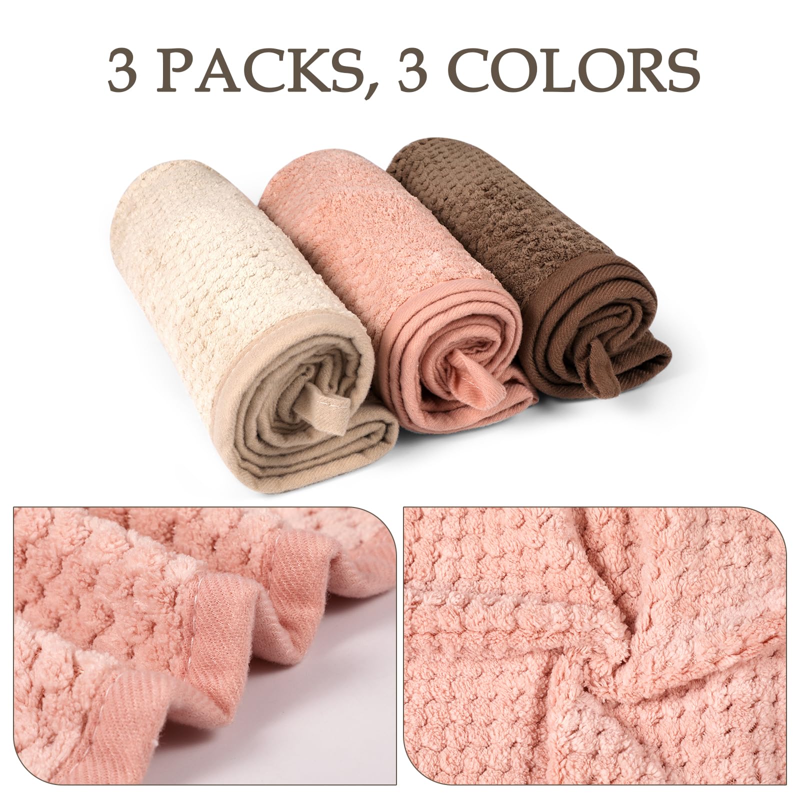 Serviette Cheveux, Serviettes de séchage en Microfibre Super absorbantes avec Boutons pour Cheveux secs, Serviette de Bain Cheveux pour Femmes,gris,25 | Leroy Merlin