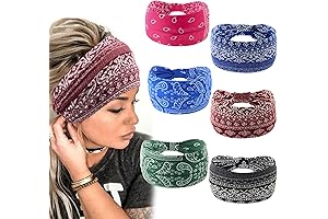 Wide Chic Floral Boho Printed Bandana Headbands for Women