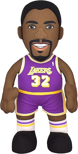 Bleacher Creatures Figura de peluche Magic Johnson de Los Angeles Lakers de 10 pulgadas, una leyenda para jugar o exhibir