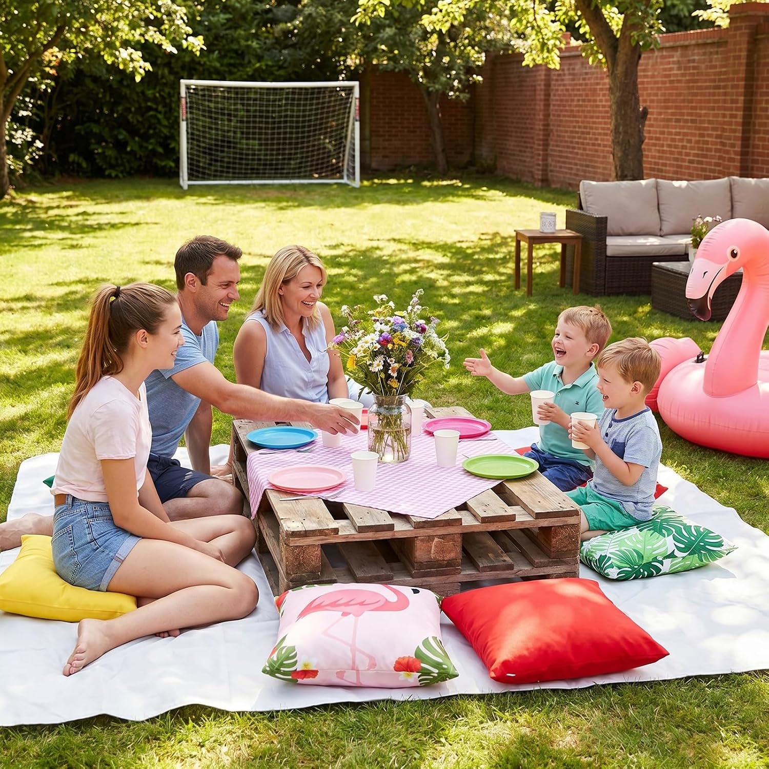Yuntau 8 Pcs Summer Picnic Party Pillow Covers Only 18x18 Inch Outdoor Picnic Pillow Cover Throw Cushion Cases for Summer Birthday Bachelorette Tea Party Brunch Beach Backyard Sofa Decor image 4