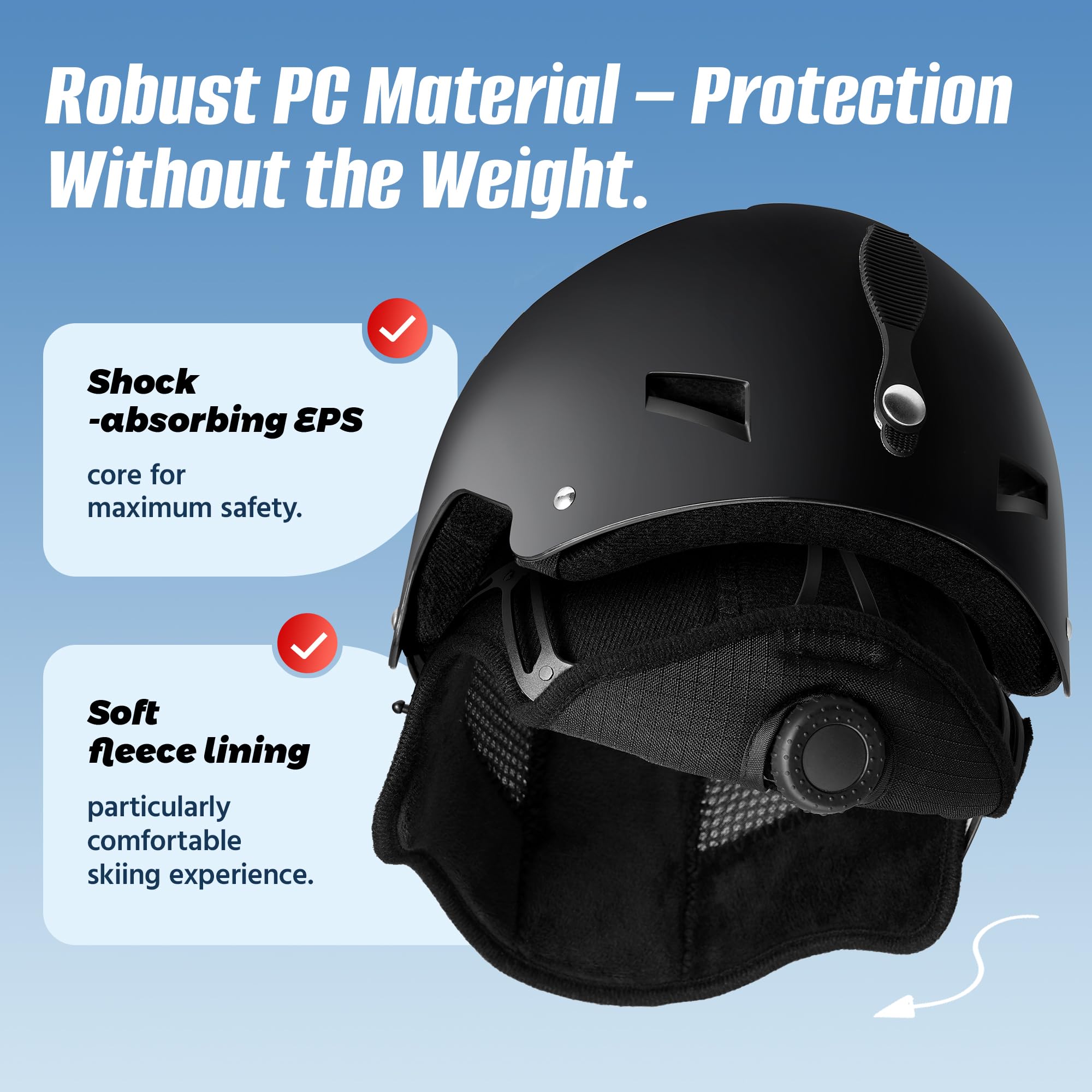 LUMDEER Kask narciarski z goglami 2 w 1, ochrona przed promieniowaniem UV, kask snowboardowy, certyfikowany regulowany kask sportowy dla mężczyzn i kobiet, narciarstwo, jazda na łyżwach, snowboardzie