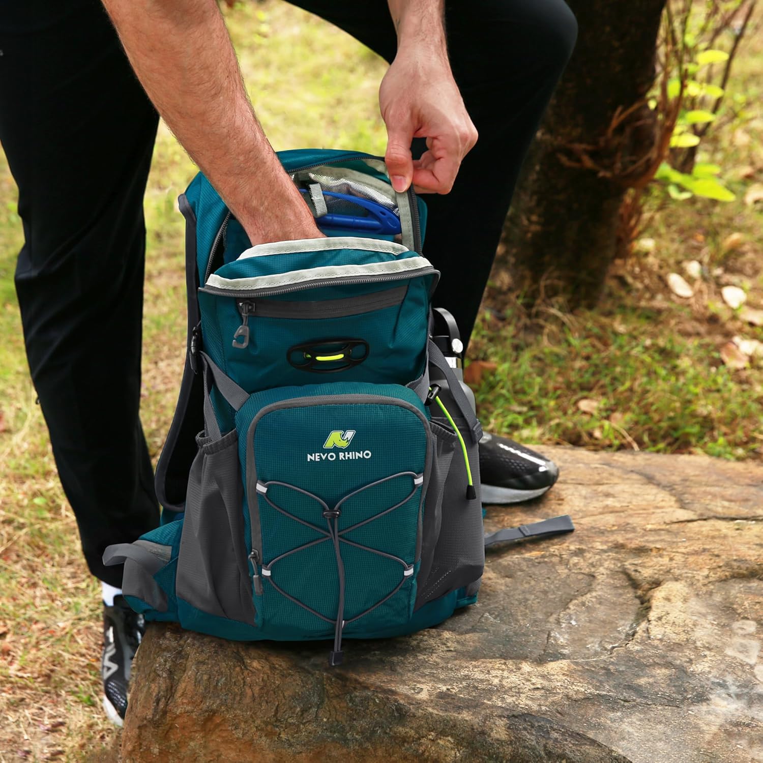 N NEVO RHINO Hydration Backpack, 18L Multipurpose Hiking Backpack with 3L Water Bladder, Water Backpack Insulated Hydration Pack Ideal for Hiking and Cycling - Image 8