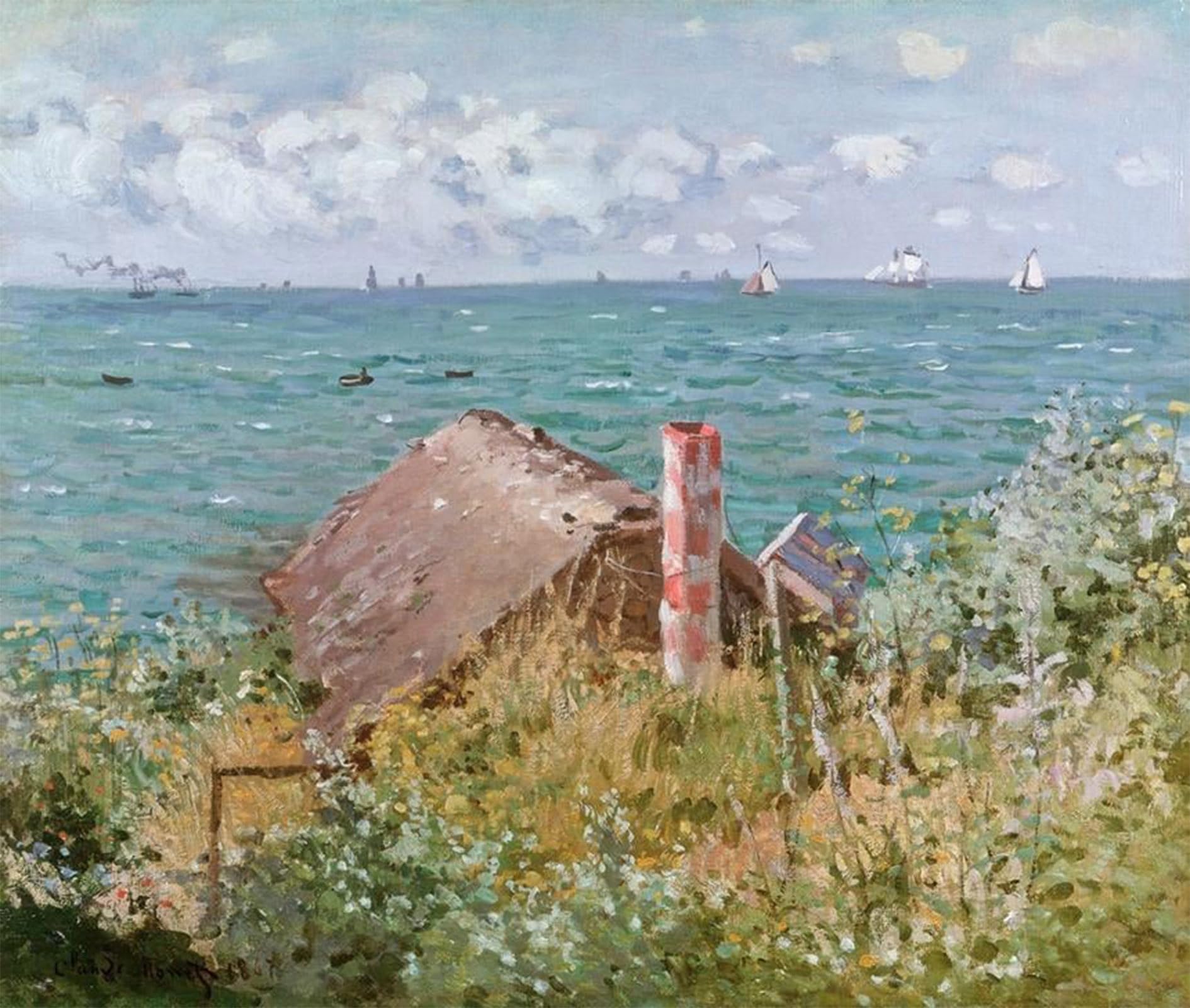 POSTERIIk Famous Animal Posters Vintage Picture Cabin At Sainte Address by Claude Monet Modern Wall Decor for Home Decor 60x90cm