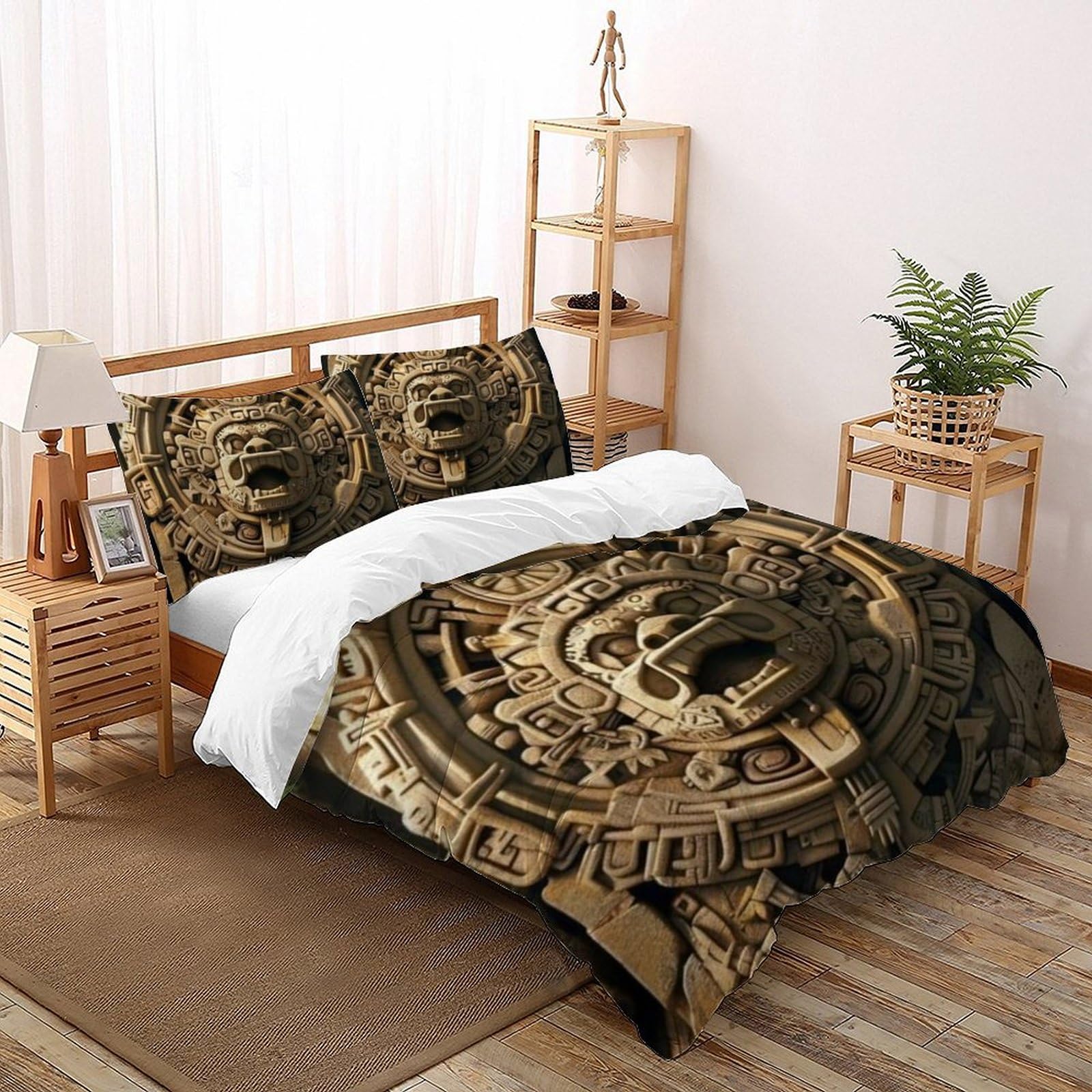 Housse de couette 220x240 cm en microfibre imprimée 3D avec fermeture éclair